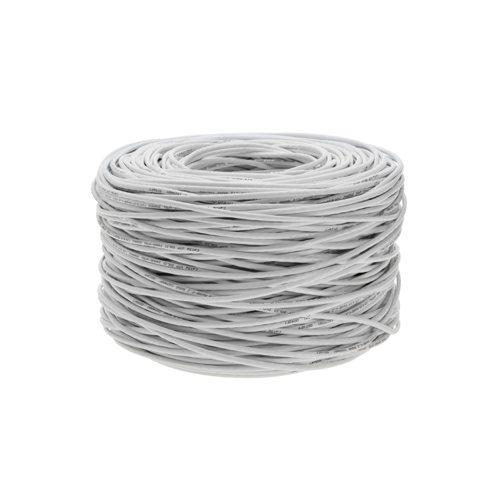 Cables Direct Online 500Ft Cat6 Solid Cable 550Mhz Ethernet Lan Utp 23Awg Rj45 Network Copper Clad Aluminum Wire Bulk (White)