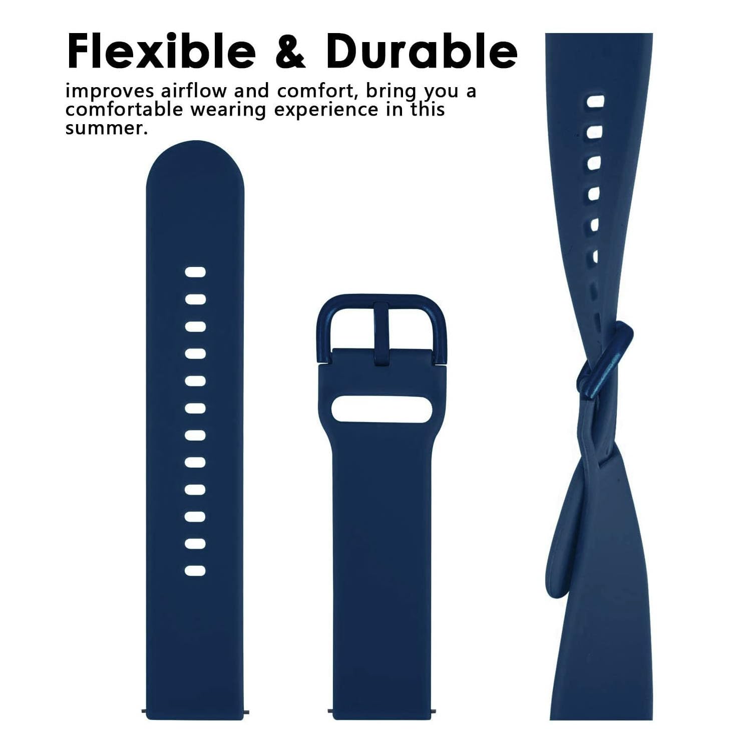 Vicrior Bands Compatible With Id205L Smart Watch, 19Mm Quick Release Soft Silicone Fadeless Pattern Printed Floral Replacement B