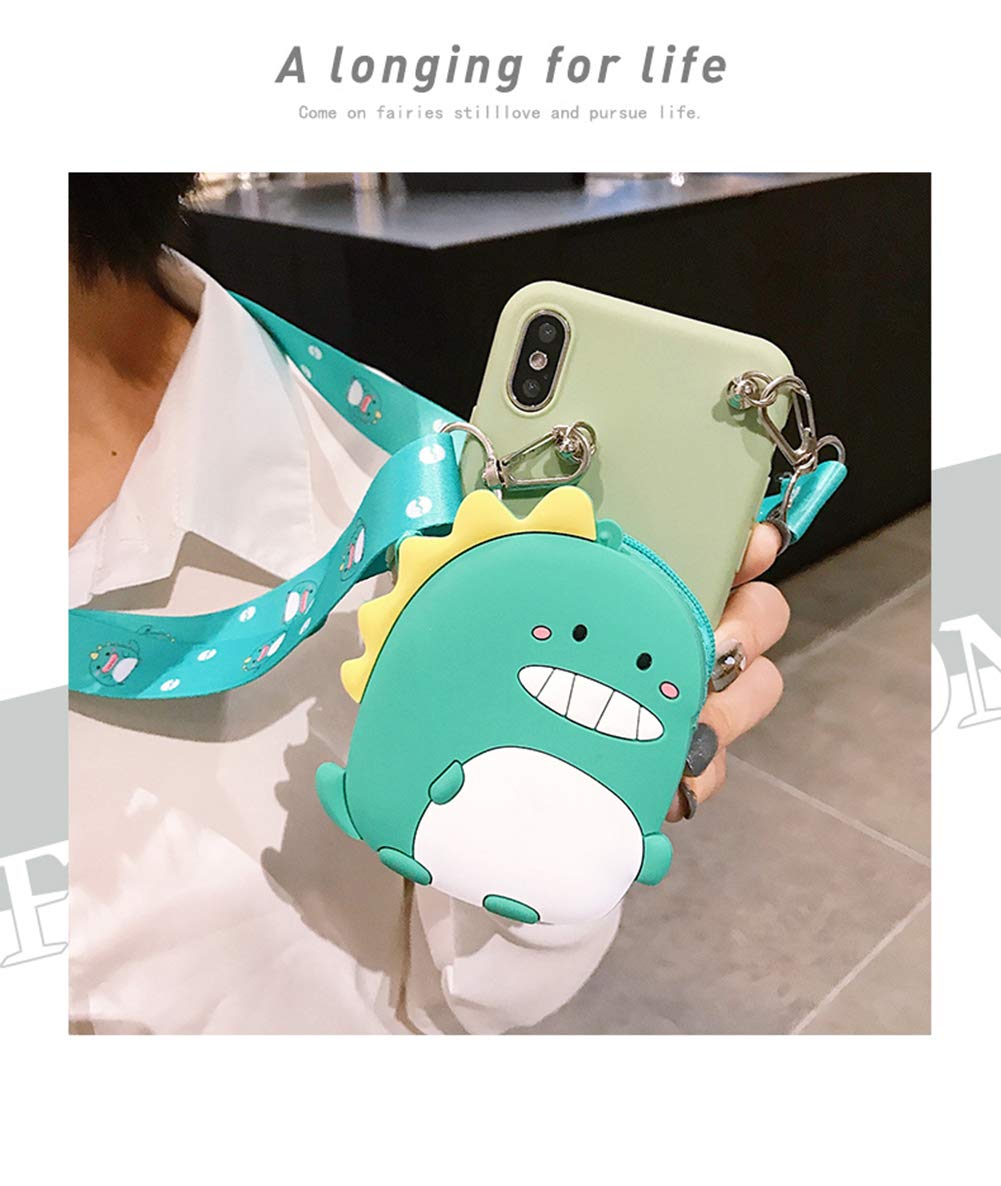 Sgvahy Wallet Case For Iphone 7 Case/Iphone 8 Case Cute Iphone Case With Strap Lanyard Coin Purse Funny Phone Case Kawaii Soft S