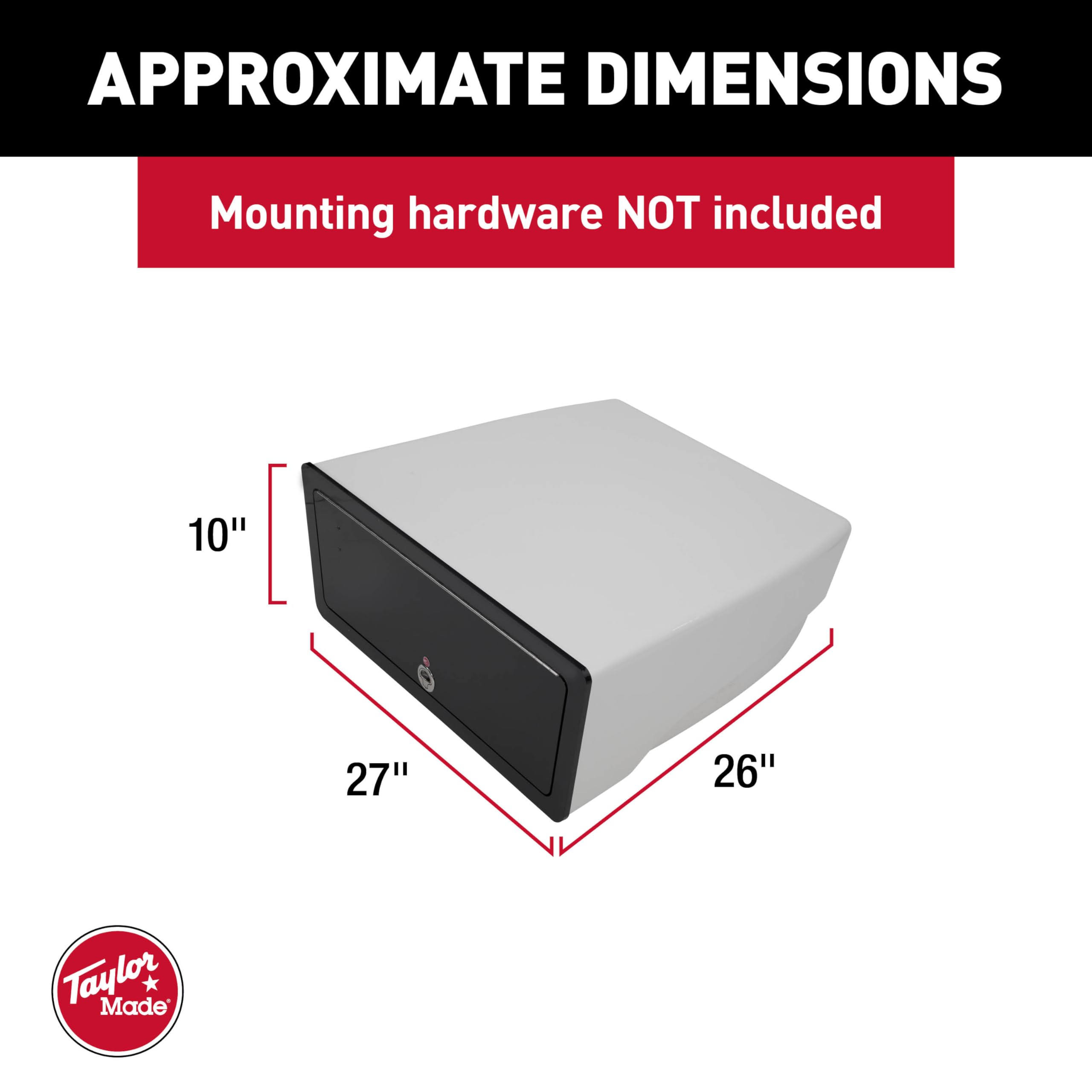 Taylor Made Electronics Box (27'' W X 26'' D X 10'' T) For T Top Boats, Watertight Plexiglass Door Panel, Stainless Steel Lock,