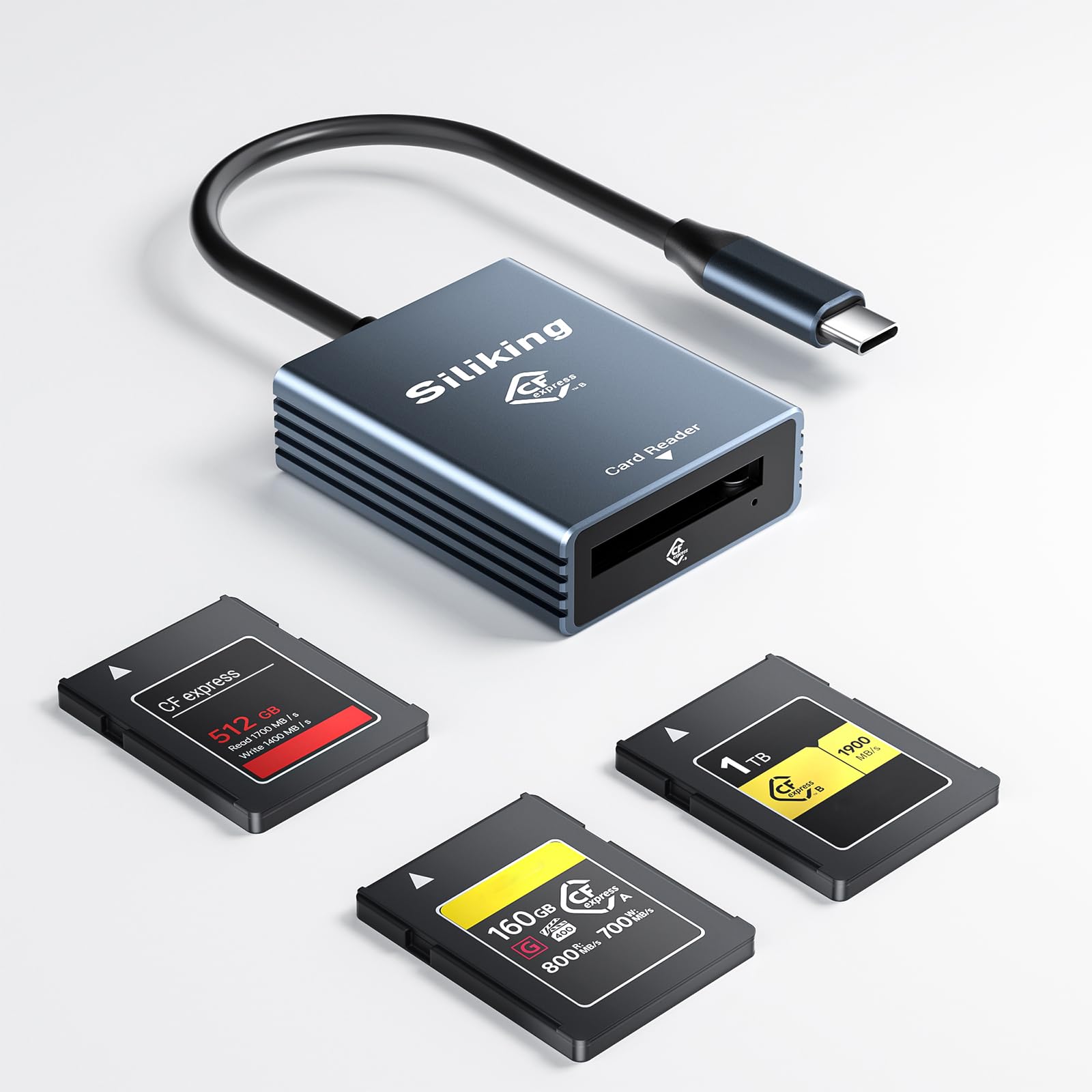 Ultra Fast Cfexpress Type B Card Reader | 10Gbps Usb 3.1 Gen2 | Universal Compatibility For Cf, Xqd, Cf Express Cards | Plug & P