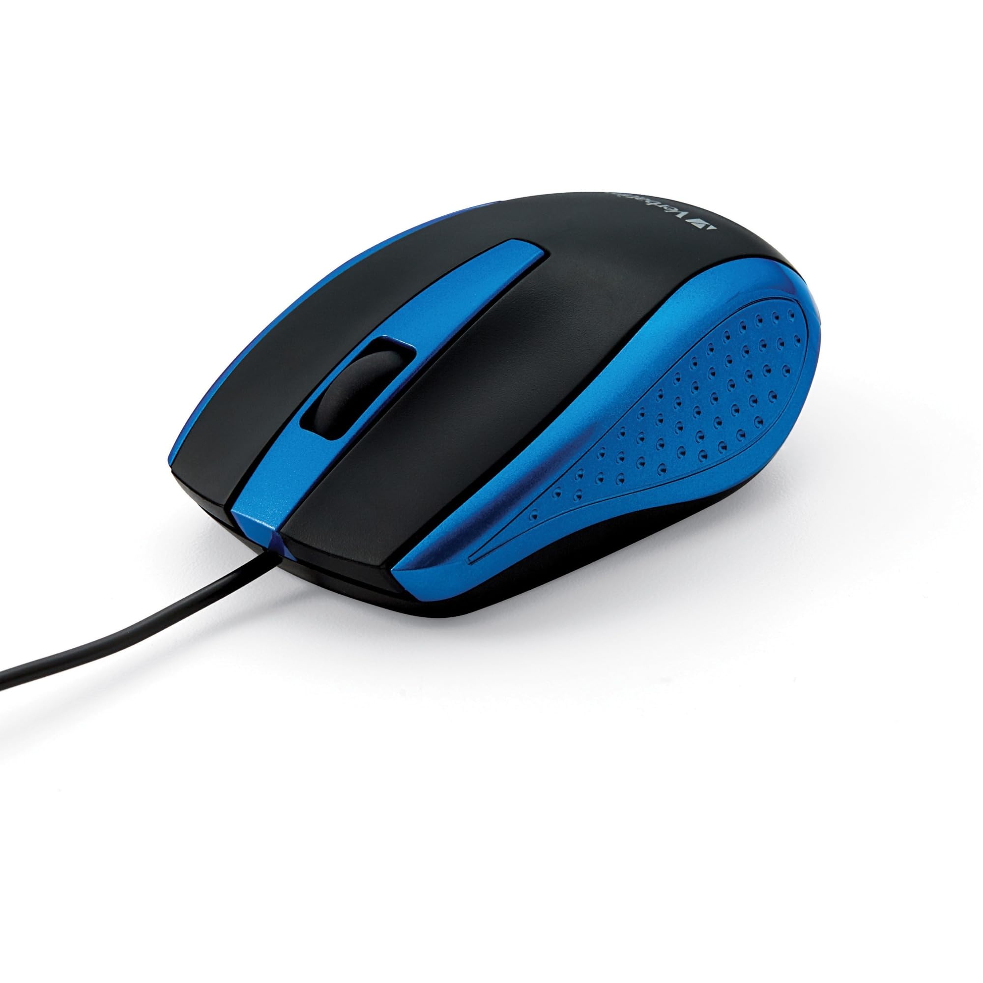 Verbatim Wired USB Computer Mouse - Corded USB Mouse for Laptops and PCs - Right or Left Hand Use, Blue 99743, 1.4 x 2.4 x 3.9