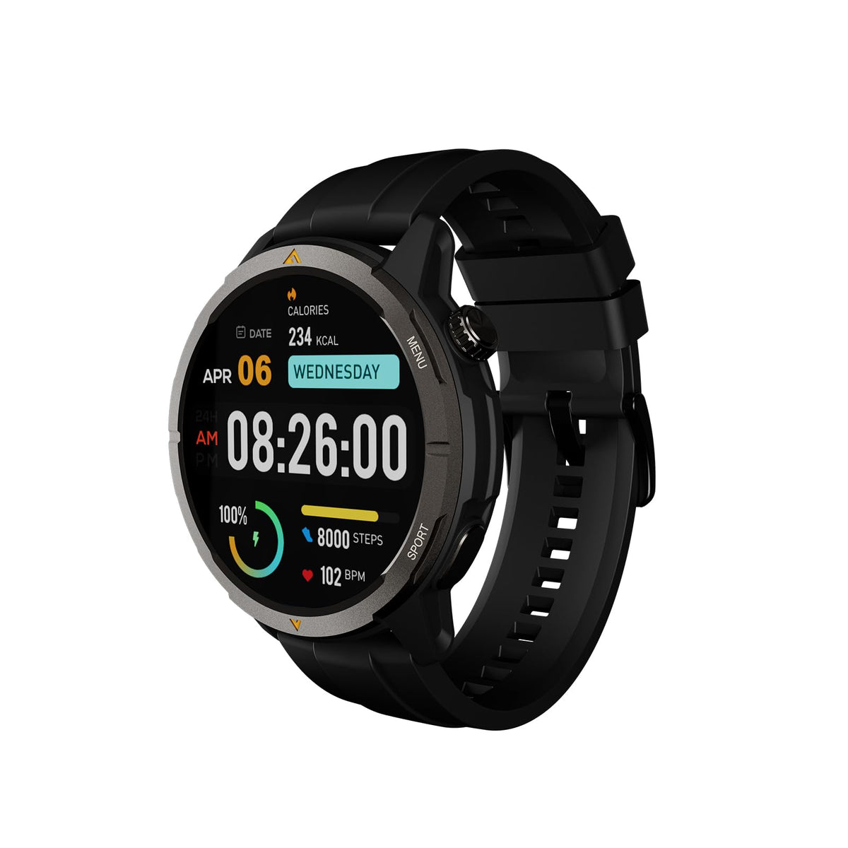 Agm Legion Rugged Smart Watch For Men, 5Atm Waterproof, Shockproof & Drop-Proof, 100+ Sports Modes, Bluetooth Calling, Compass, 