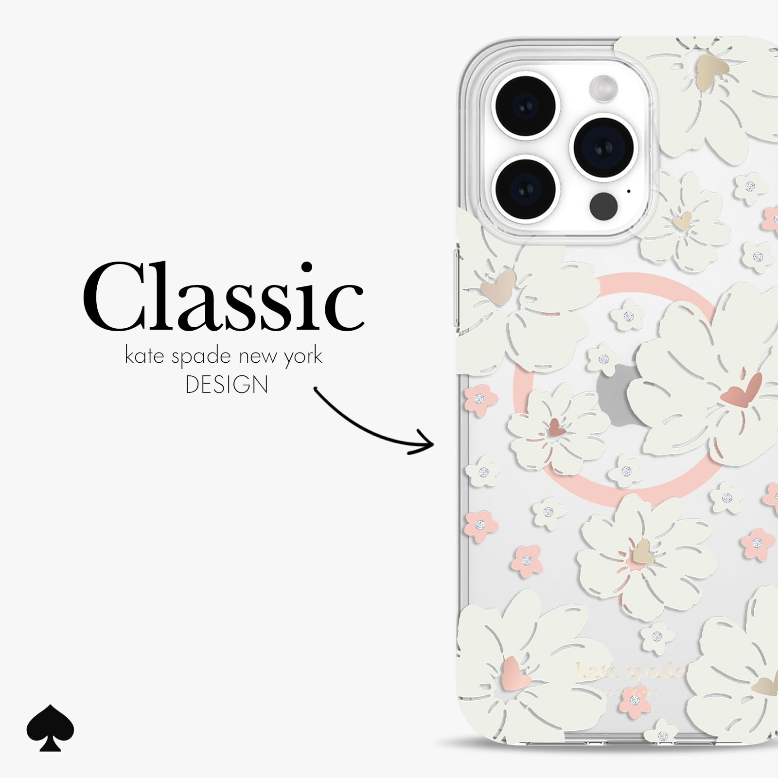 Kate Spade New York Iphone 15 Pro Max Case, Compatible With Magsafe   Classic Peony
