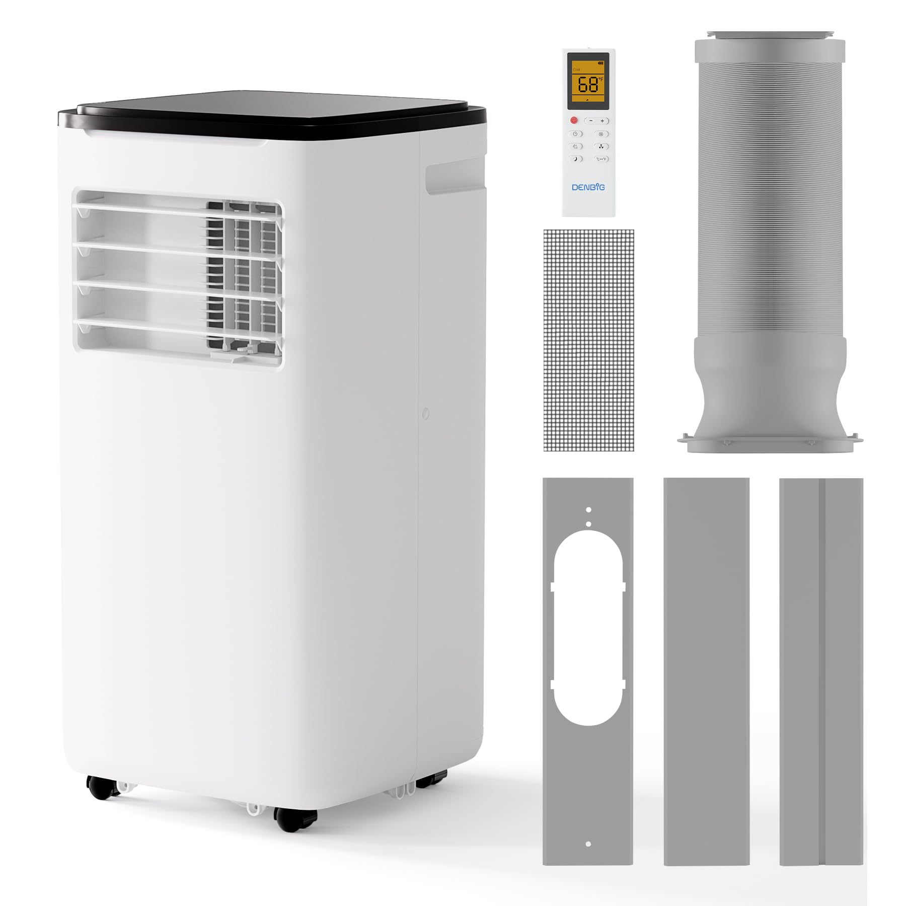 DENBIG Portable Air Conditioner for Room up to 350 sq.ft, 10,000 BTU A/C Unit with Dehumidifier and Cooling Fan with 2 Speeds, 2