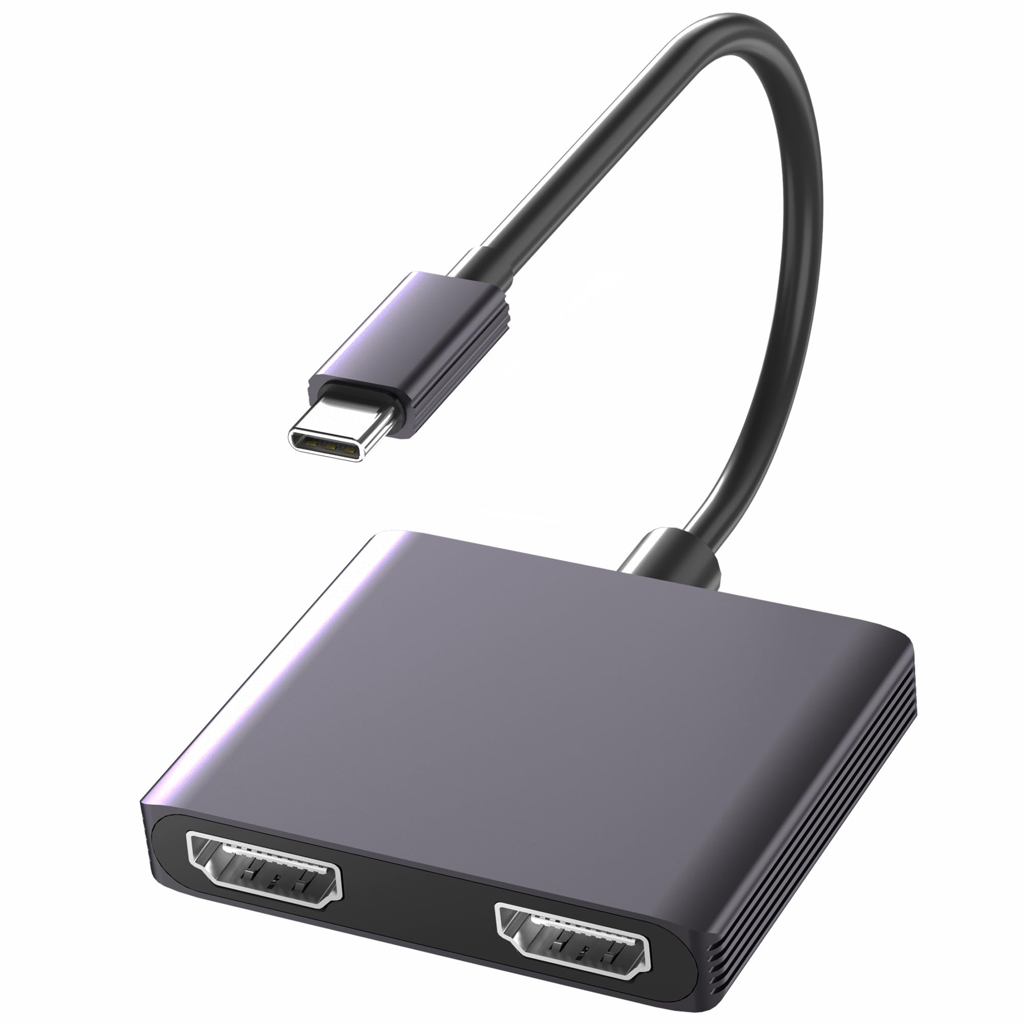 Usb C To Dual Hdmi Adapter For 2 Monitors, Hdmi Splitter For Dual Monitors, Docking Station Dual Monitor, Laptop Connected To Tw