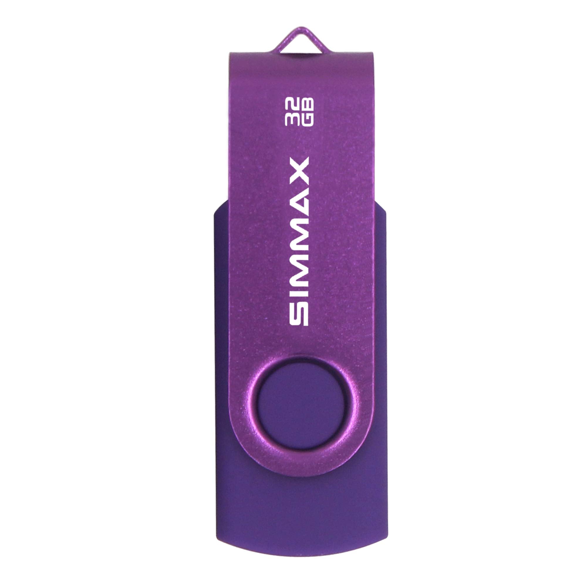 Simmax 32Gb Memory Stick Usb 2.0 Flash Drives Swivel Thumb Drive Pen Drive (32Gb Purple)