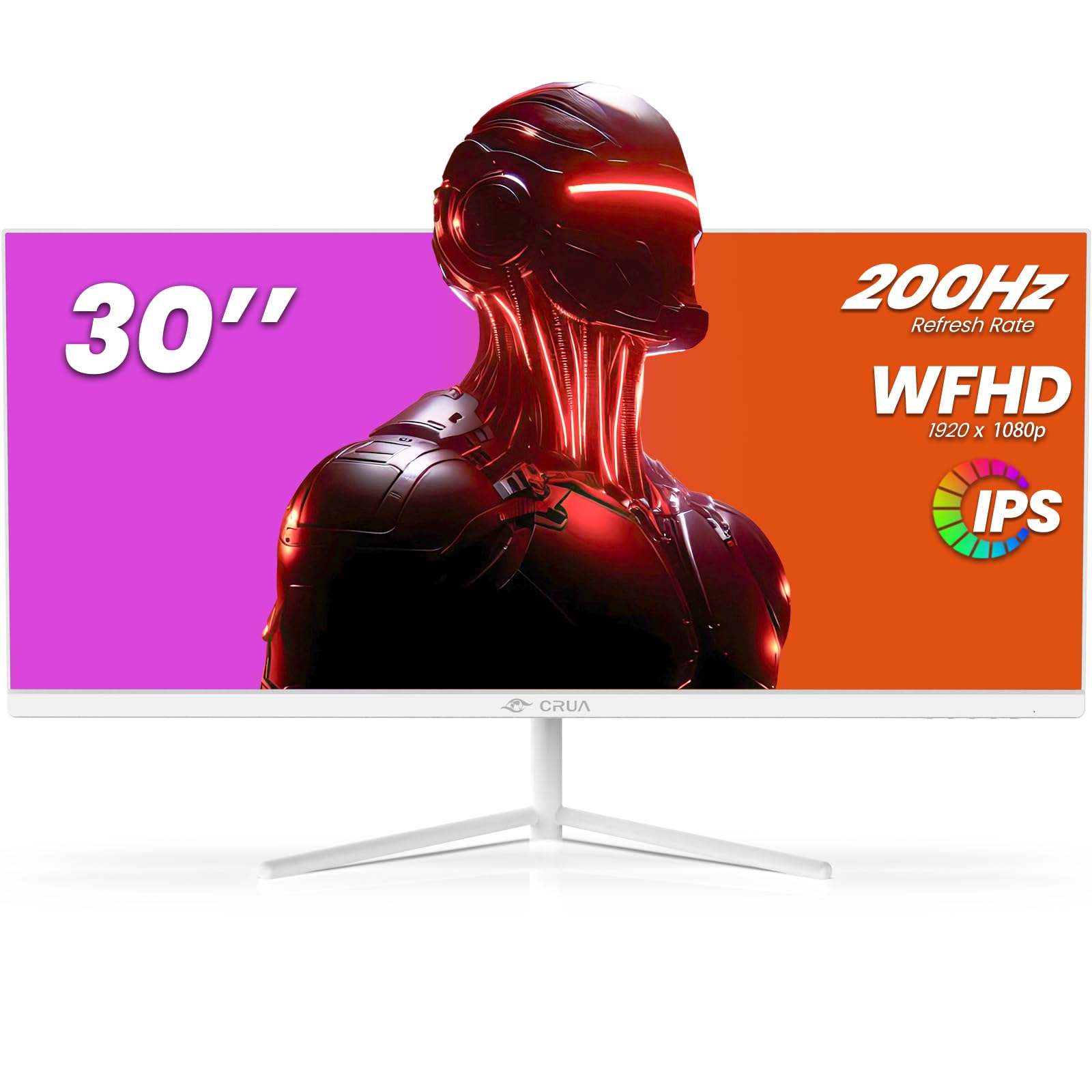 Crua 30 Inch Gaming Monitor 200Hz, 21:9 Wfhd(2560X1080P) Ultrawide Computer Monitor, Ips Screen,100% Srgb, Pip/Pbp, Hdmi 2.0 & D