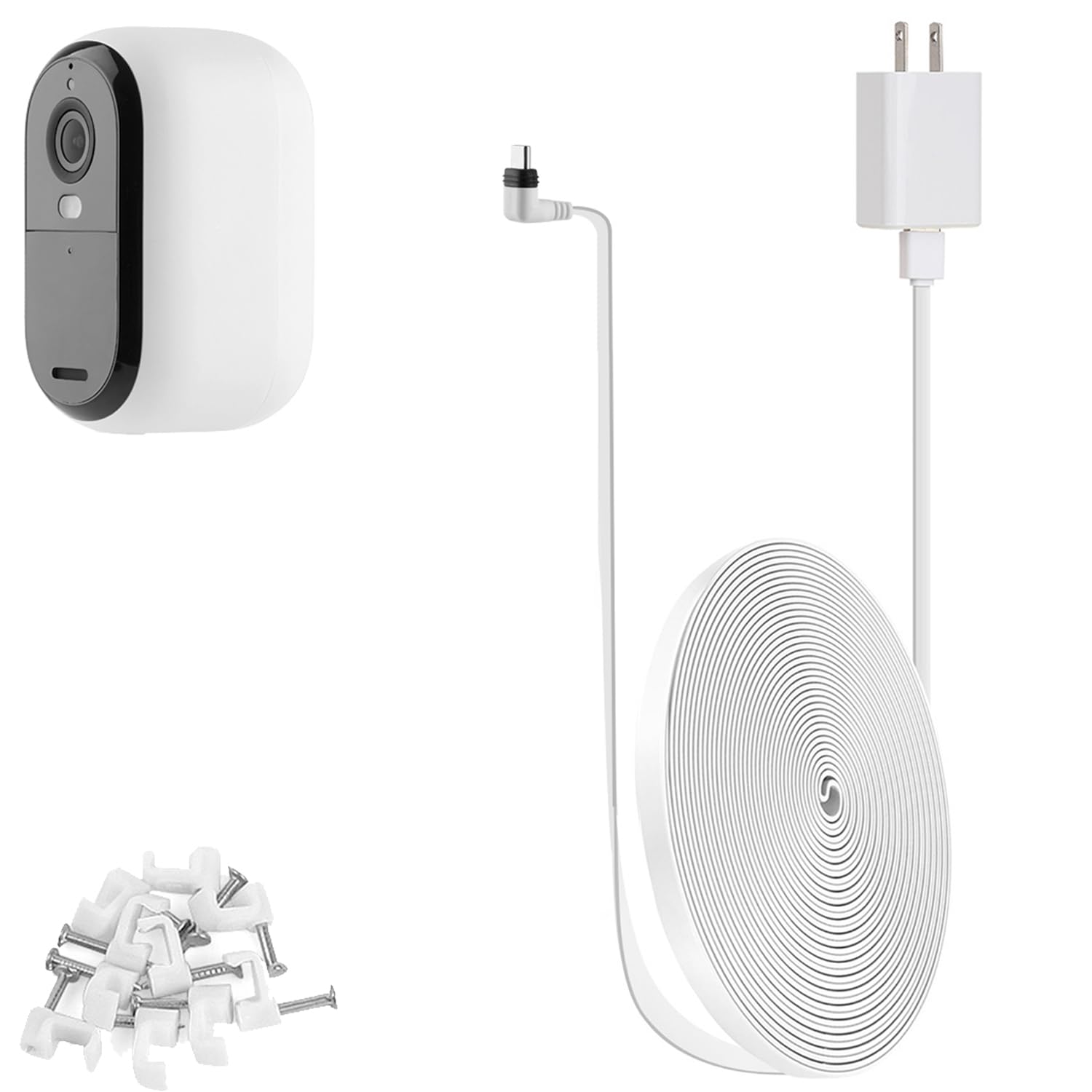 Itodos 30Ft/9.1M Charging Cable For Arlo Essential Wireless Security Camera, 2Nd Generation With Adapter, Weatherproof Outdoor F