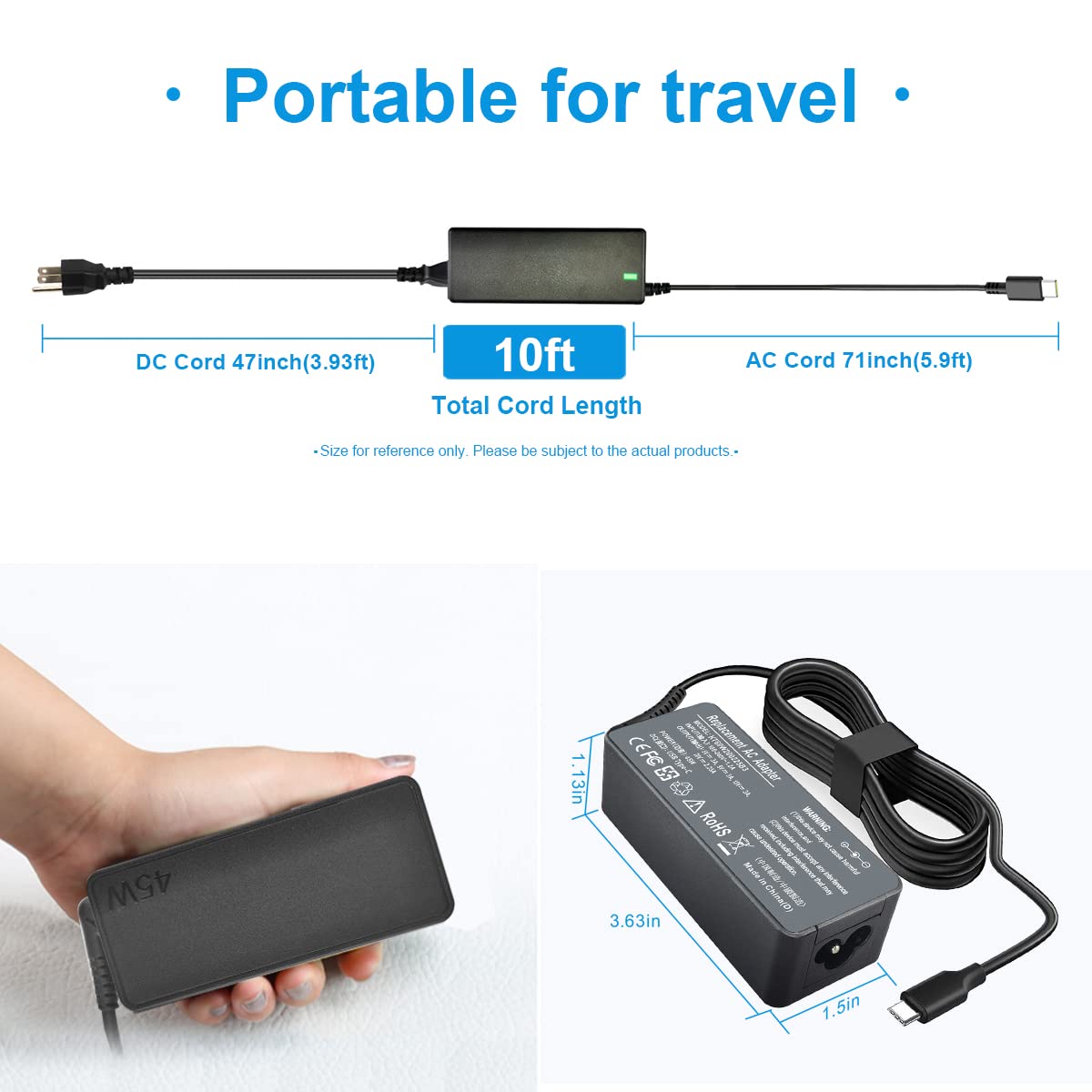 45W Type C Usb C L43407 001 Charger For Hp Chromebook X360 14 14A G5 11 11A G8 G7 G6 G1 G2 Ee 14 Ca 11 Ae 14 Ca061Dx 14 Ca051Wm 14 Ca052Wm 14 Ca091Wm 14 Ca020Nr 14 Ca060Nr 14 Ca043Cl 11 Ae051Wm