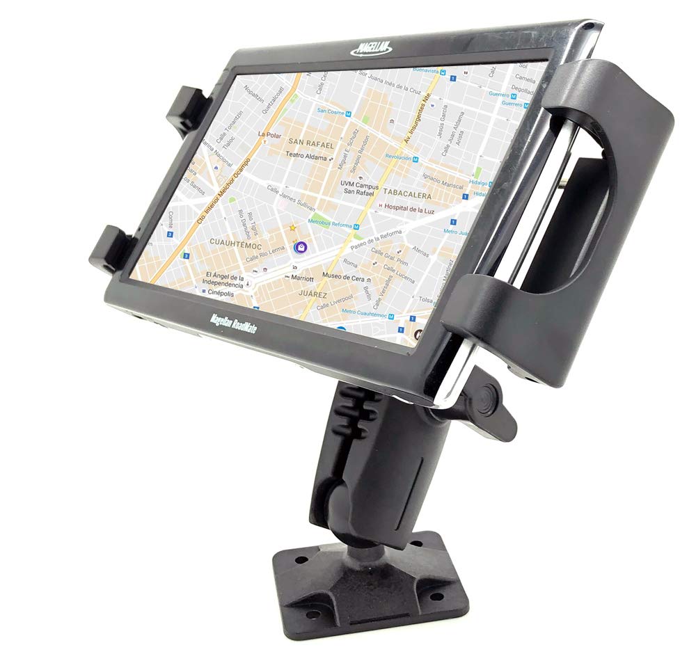 Heavy Duty Tablet Gps Smartphone Amps Drill Base Dash Eld Mount For Truck Van Commercial Vehicle Semi Fleet Limo (Holder Fit All