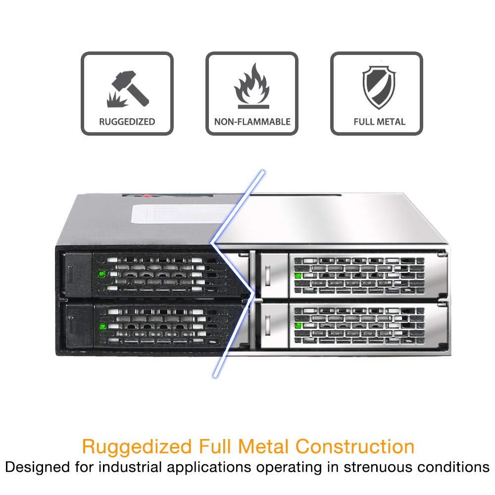 Icy Dock Full Metal 4 X 2.5 Sas/Sata Hdd/Ssd Mobile Rack Enclosure For 5.25 Bay (With Fan Control) | Tougharmor Mb994Sp-4Sb-1