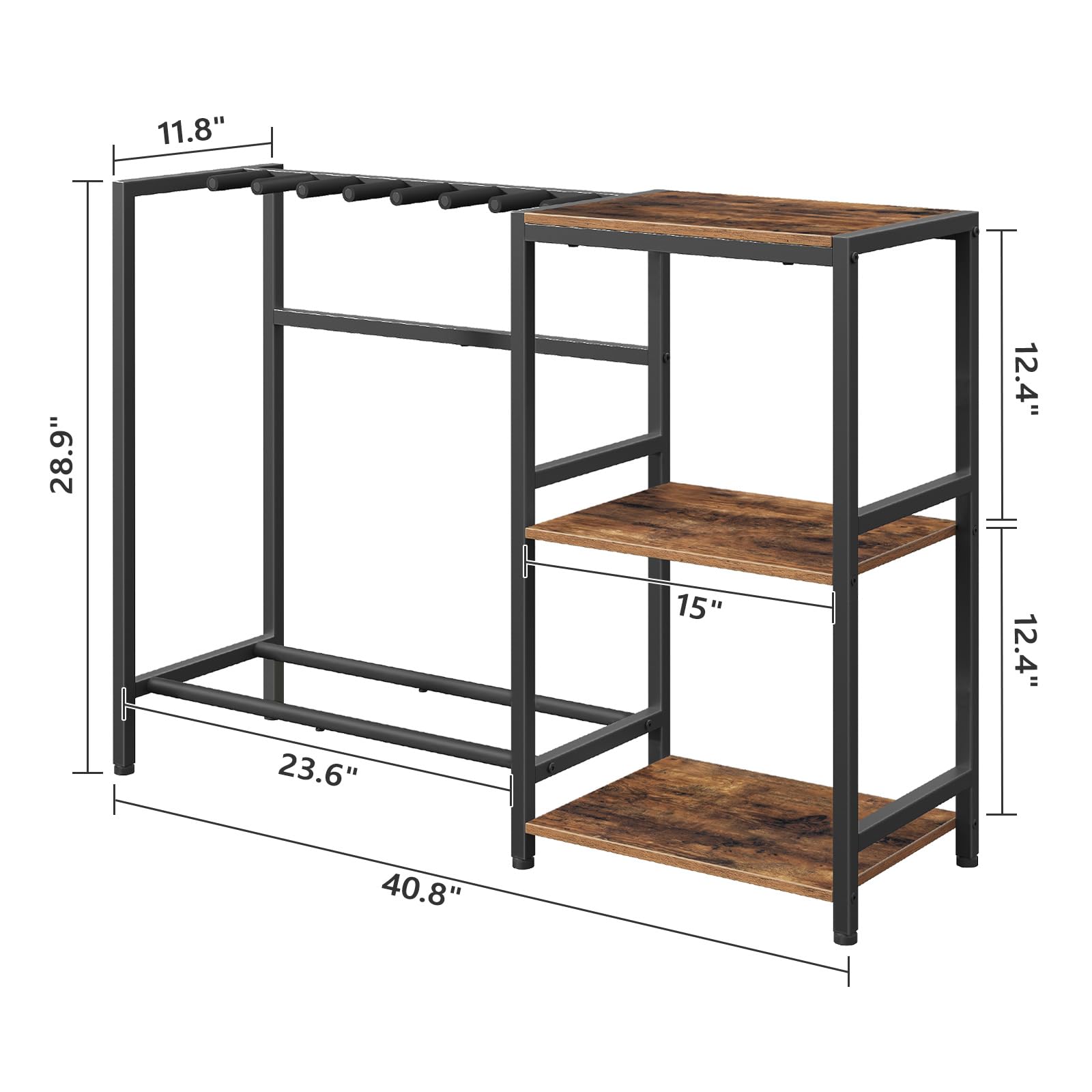 Mahancris Guitar Stand, Guitar Holder For 6 String Instruments, Suitable For Acoustic Guitar, Bass, Guitar Rack With Side Shelve