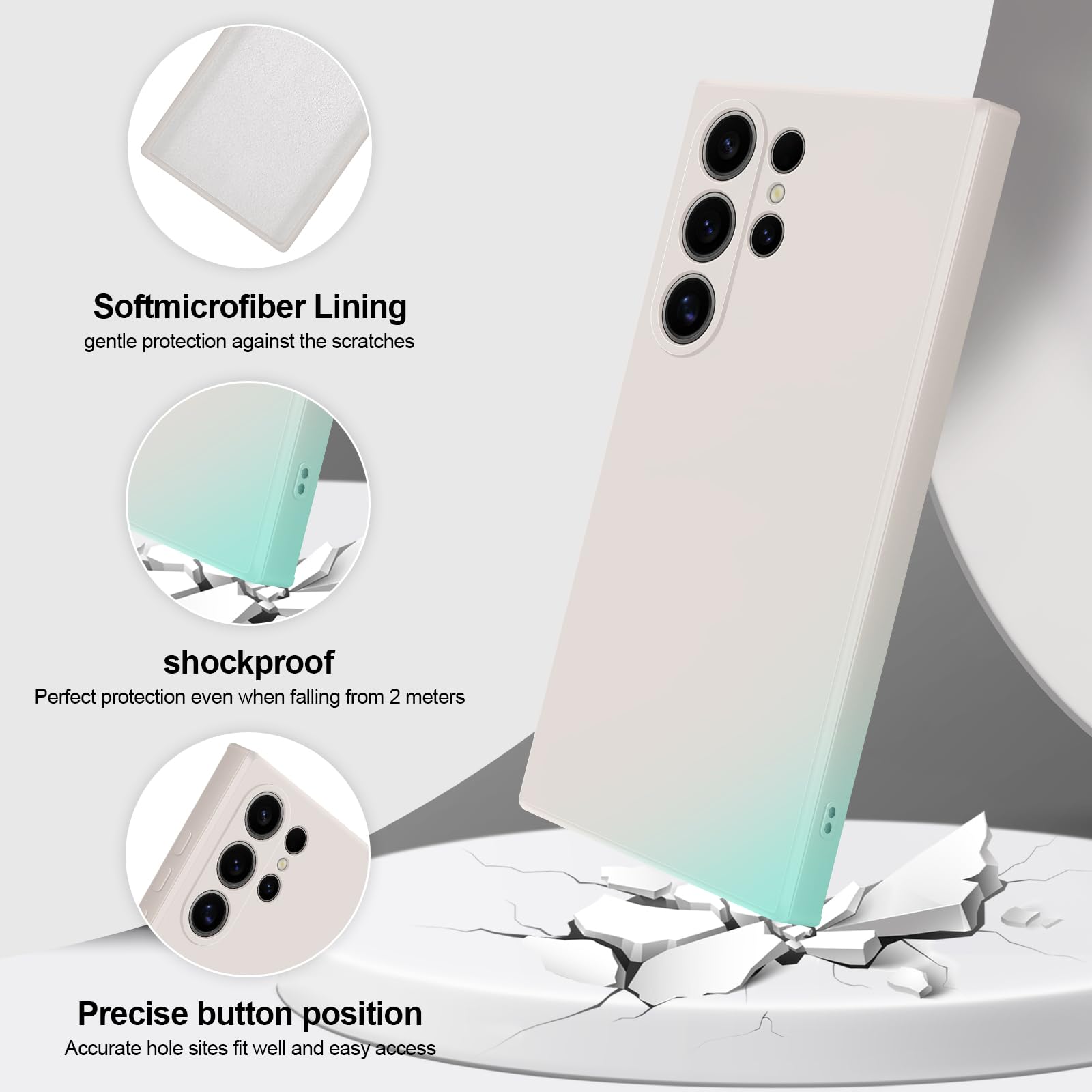 Giiyoon Silicone Case Compatible With Samsung Galaxy S24 Ultra, Full Body Silky Soft Touch Phone Case With Camera Protection, Sh