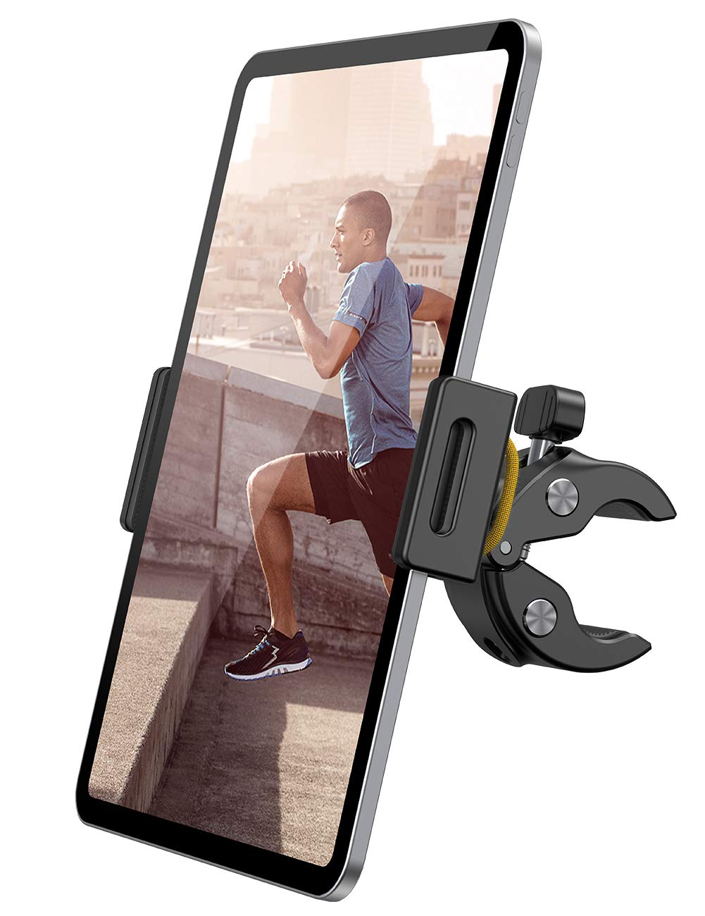 Lamicall Tablet Holder for Spin Bike   Tablet Mount Clamp for Indoor Bike Peloton, Treadmill, Exercise Bicycle Clamp for iPad Pro/Air/Mini and 4.7 12.9' Tablet