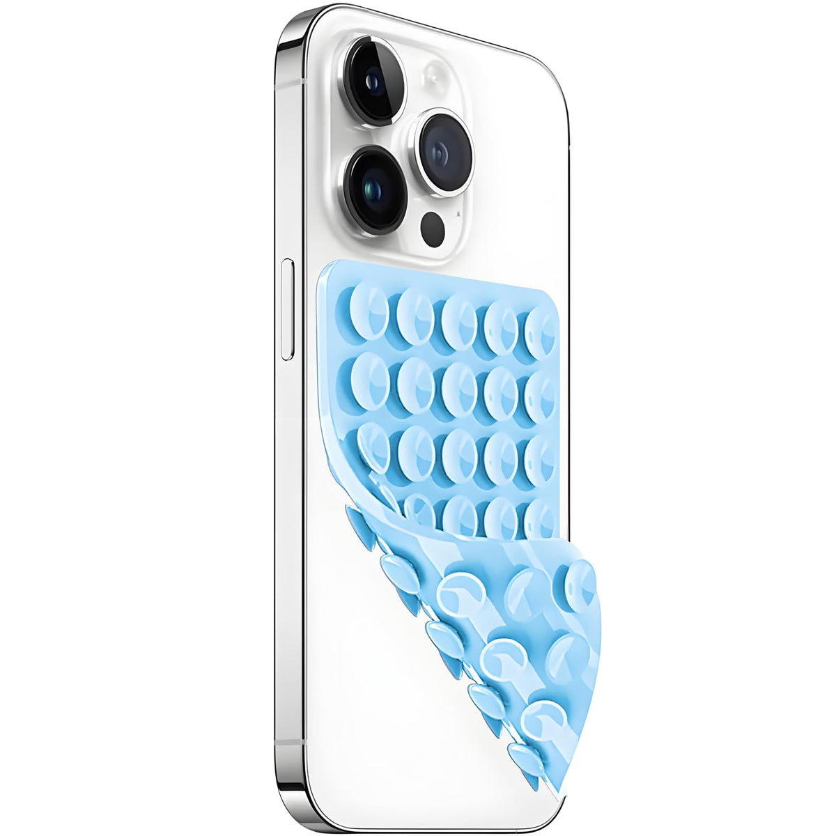 Lvshuliangpin 1 Pack Silicone Suction Cup Phone Case Mount Double Sided, Hands-Free Strong Grip Silicon Phone Holder For Selfies