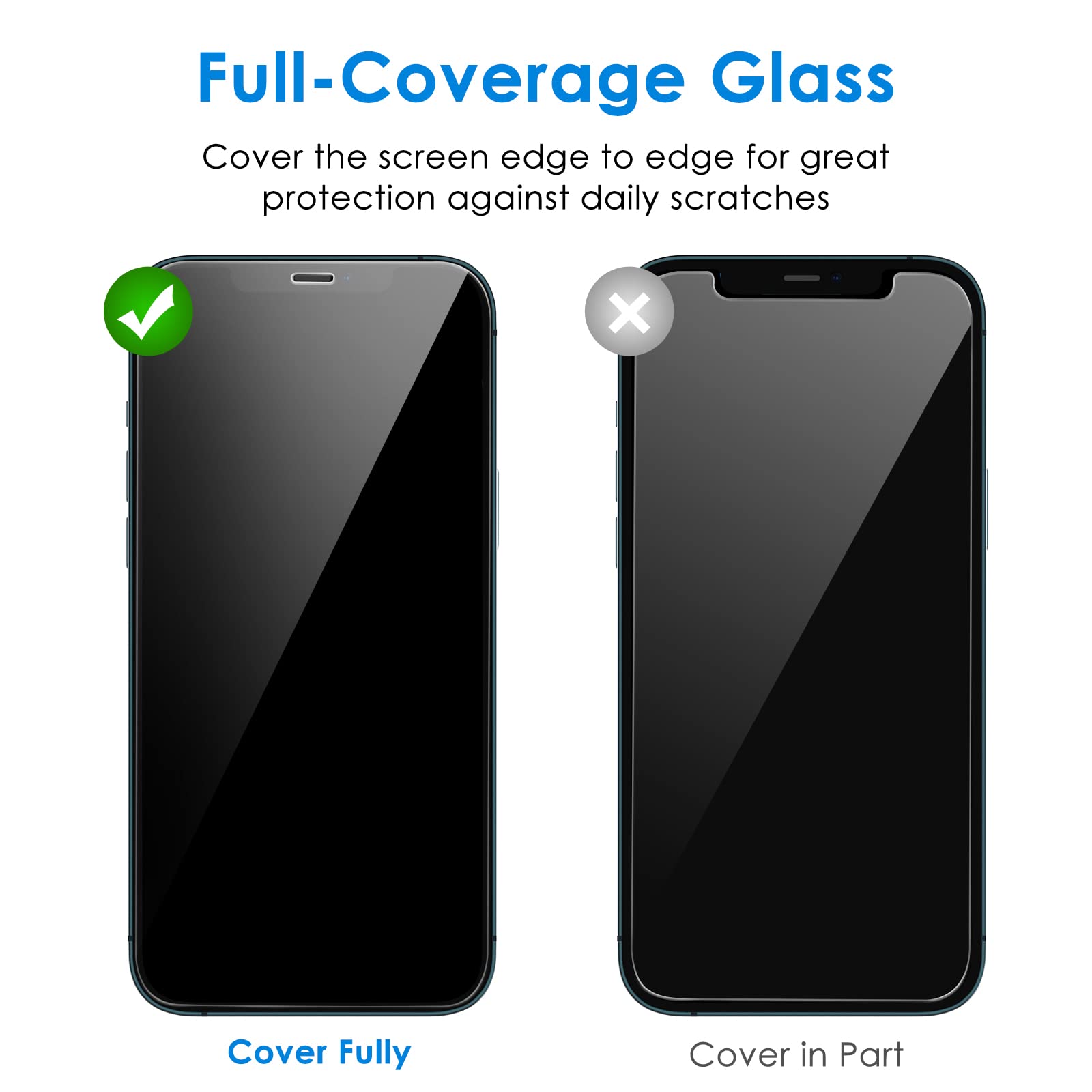 Jetech One Touch Install Screen Protector For Iphone 12 Pro Max 6.7-Inch, Full Coverage Tempered Glass Film, Auto Alignment Tool