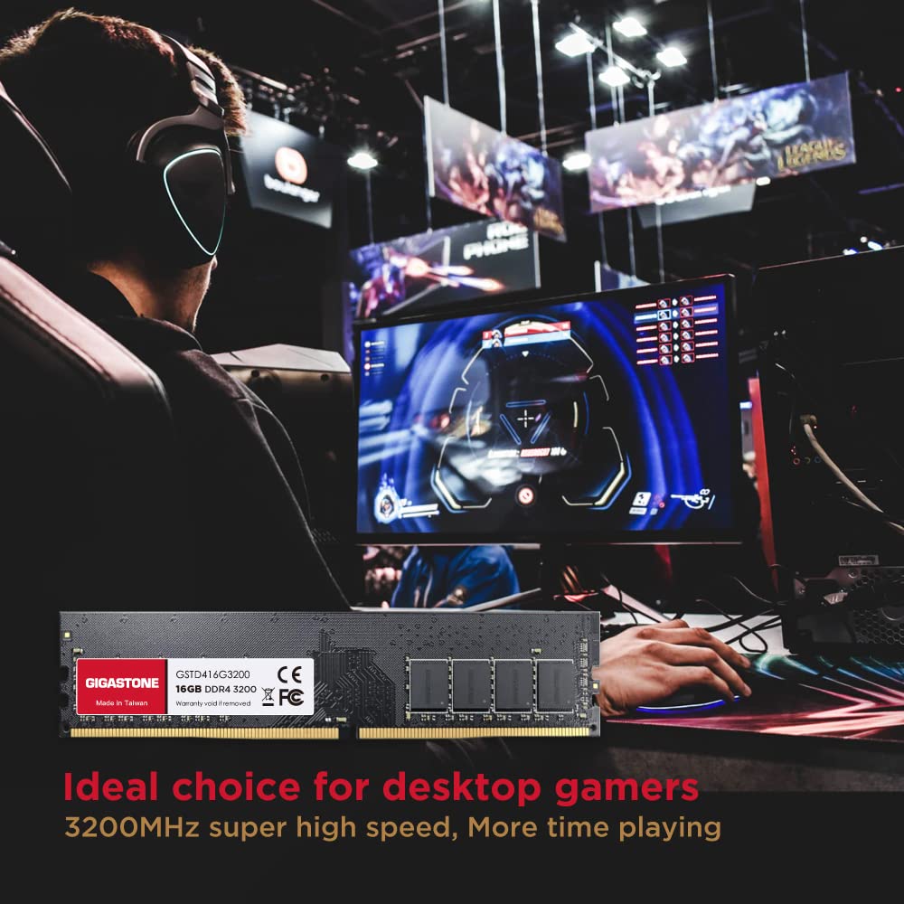 ?Ddr4 Ram? Gigastone 32Gb Kit (2X16Gb) Ddr4 3200Mhz (2933Mhz Or 2666Mhz) Pc4 25600 (Pc4 23400, 21300) Cl22 1.2V Udimm 288 Pin Un