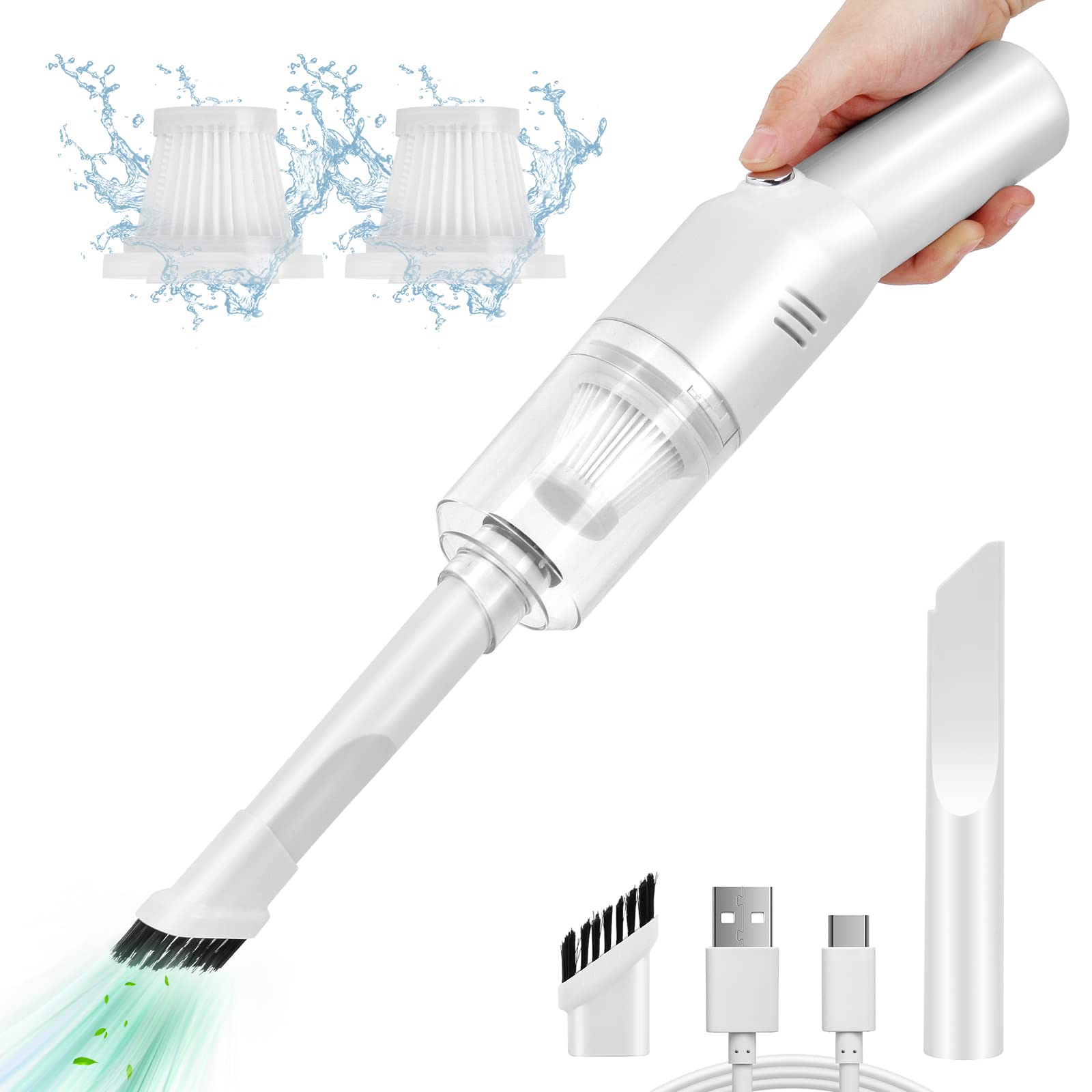 Auloea Wireless Mini Car Vacuum Cleaner(400G) Portable Rechargeable,Handheld Vacuums, Mini But Mighty Dust Busters Cordless Rech