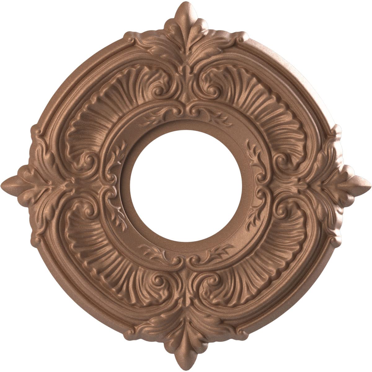 Ekena Millwork 10''Od X 3 1/2''Id X 3/4''P Attica Thermoformed Pvc Ceiling Medallion (Fits Canopies Up To 4 1/8''), Aged Copper