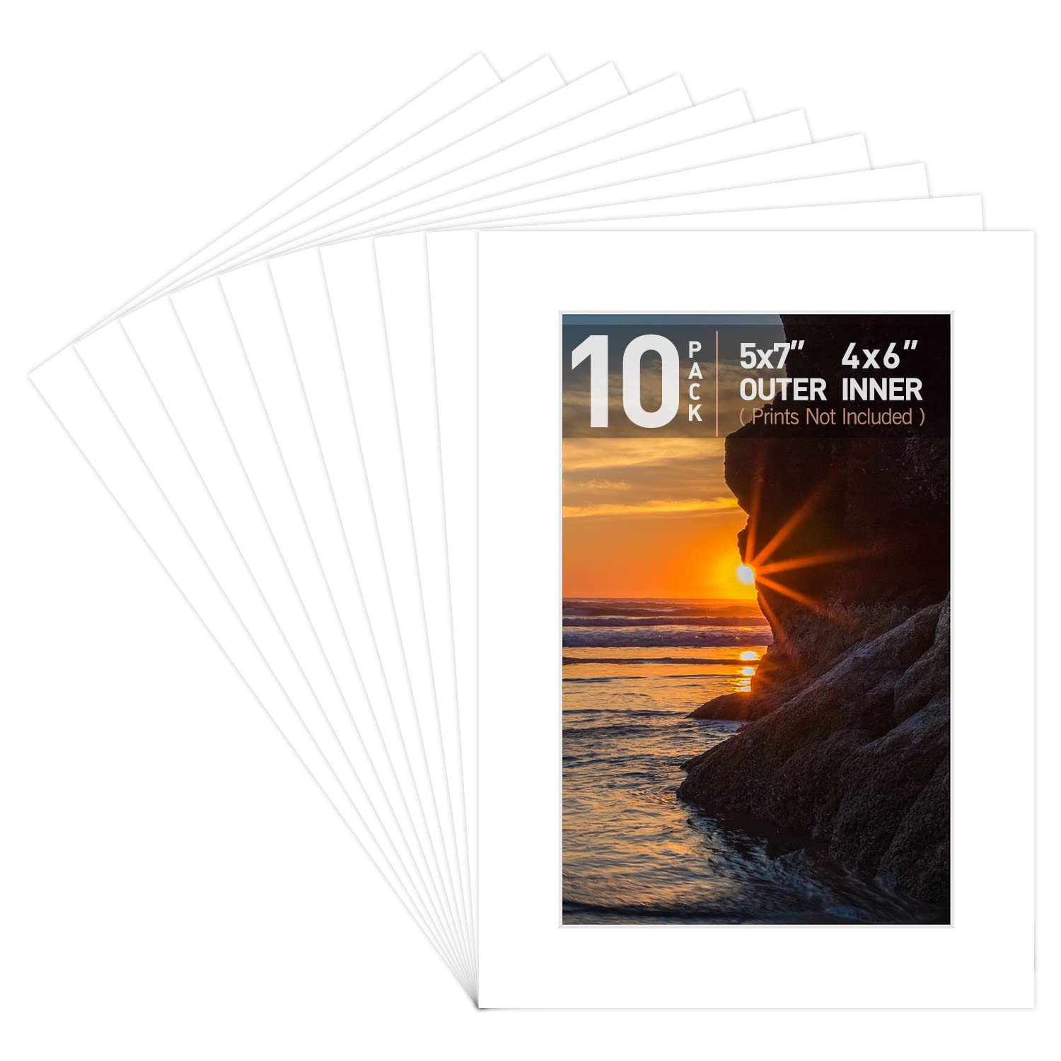 Golden State Art, 4 Ply Thickness 5X7 Photo Mat With 4X6 Opening, Signature Friendly   Great For Weddings, Baby Showers, Birthda