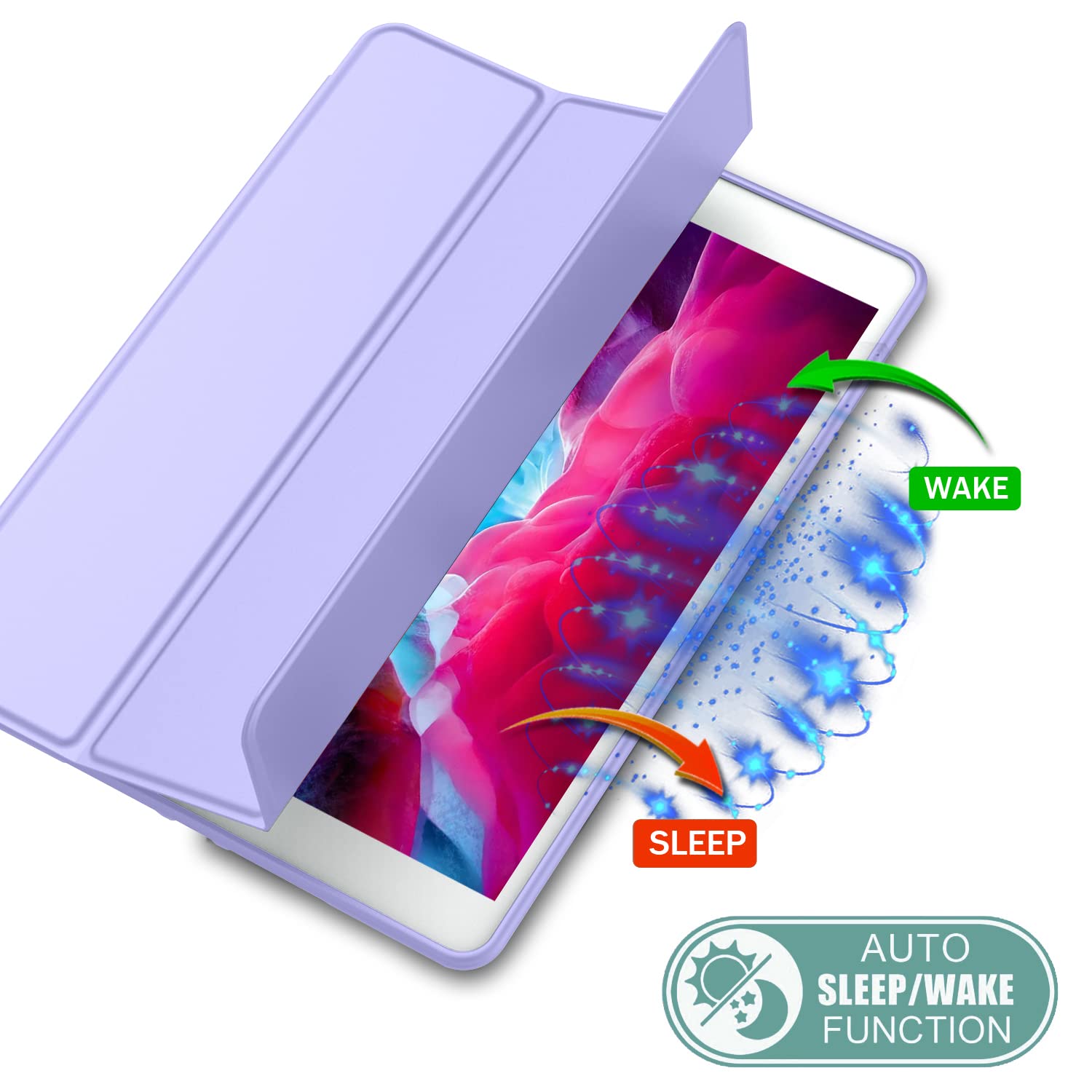 Imieet Ipad 9.7 Case (2018/2017 Model, 6Th/5Th Generation), Smart Cover With Pencil Holder And Soft Baby Skin Silicone Back And Full Body Protection, Auto Wake/Sleep Cover (Light Purple)