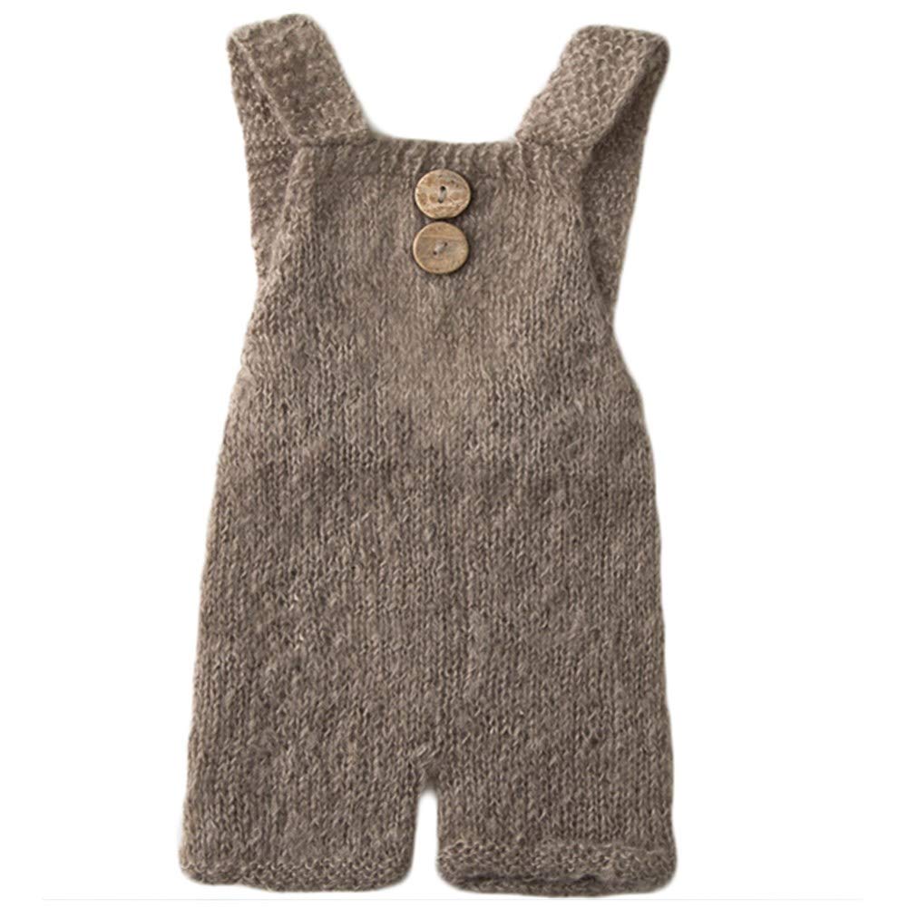 Zeroest Baby Photography Props Boy Girl Photo Shoot Outfits Newborn Crochet Costume Infant Knitted Clothes Mohair Outfit (Brown)