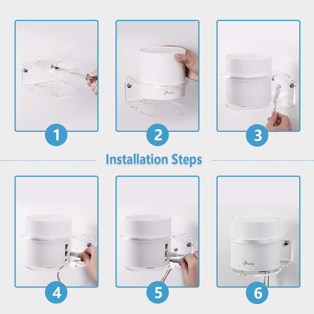 Wall Mount Holder For Tp Link Deco X20 X55 X55 Pro X60 X68 Wifi 6 Mesh Wifi(Ax1800,Ax3000,Ax3600),Simple And Sturdy Acrylic Wall