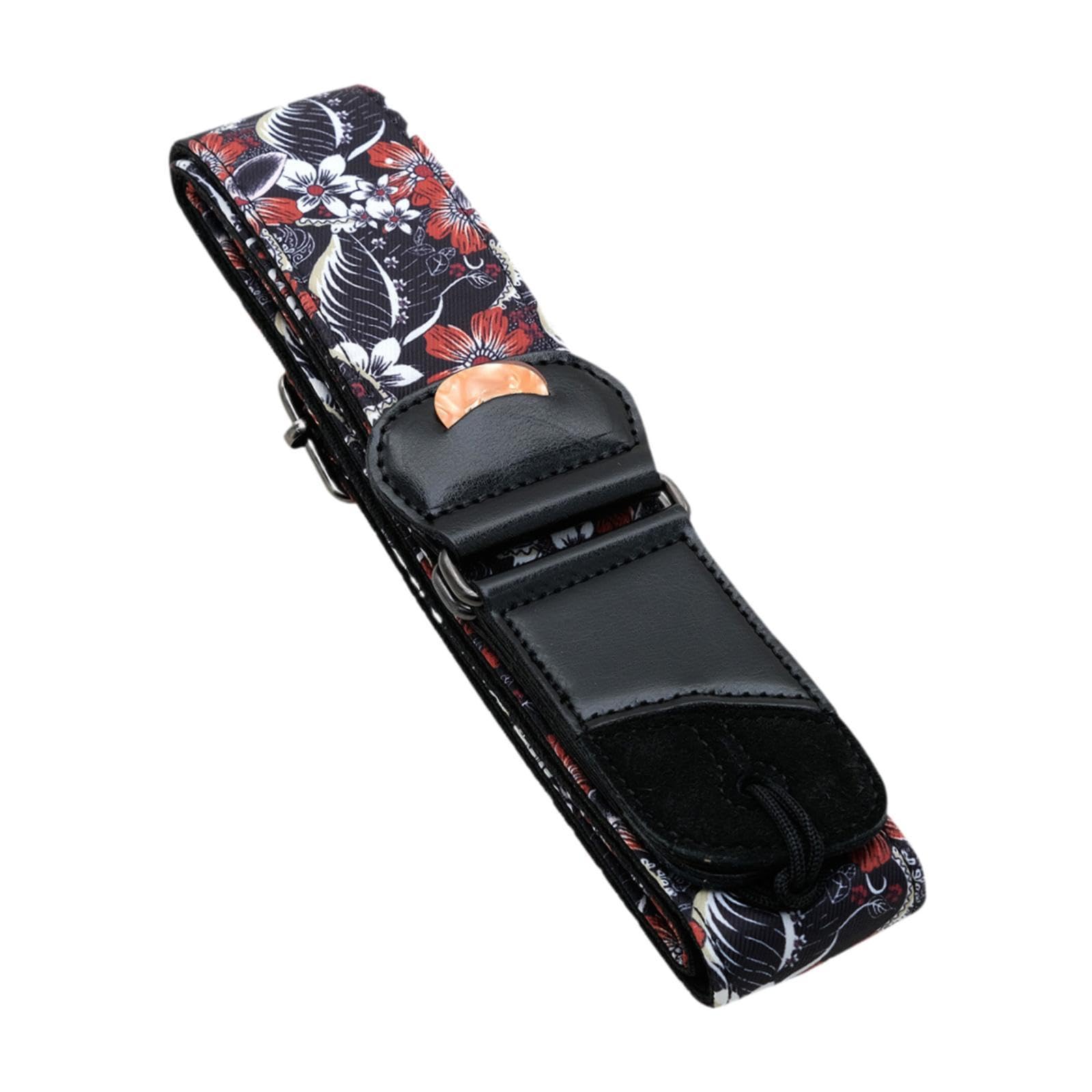 TRENDYNEST Acoustic Guitar Strap with 2 Guitar Picks and Lanyard for Player Enthusiasts Dark Chrysanthemum | Musical Instruments