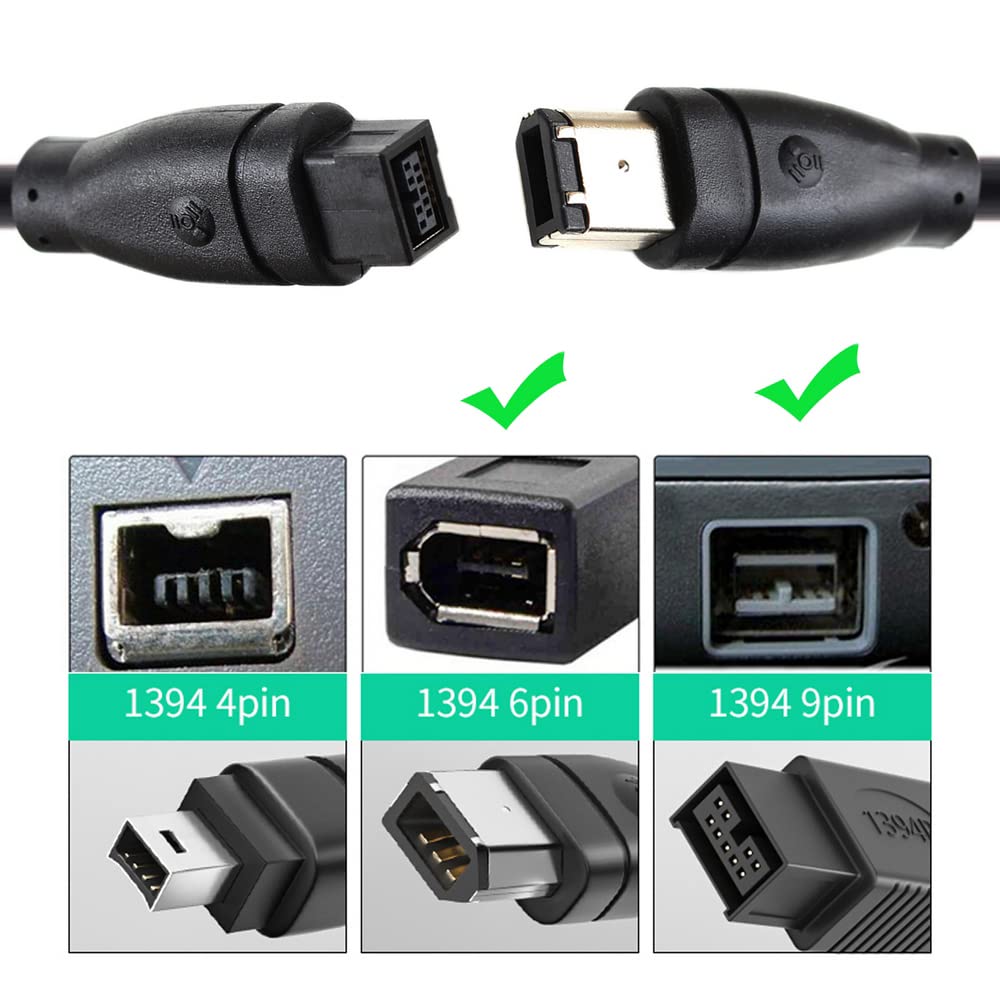 Cy Ieee 1394 Firewire 800 9 Pin To 6 Pin Cable Firewire 800 To 400 9P To 6P Capture Cord 1.8M