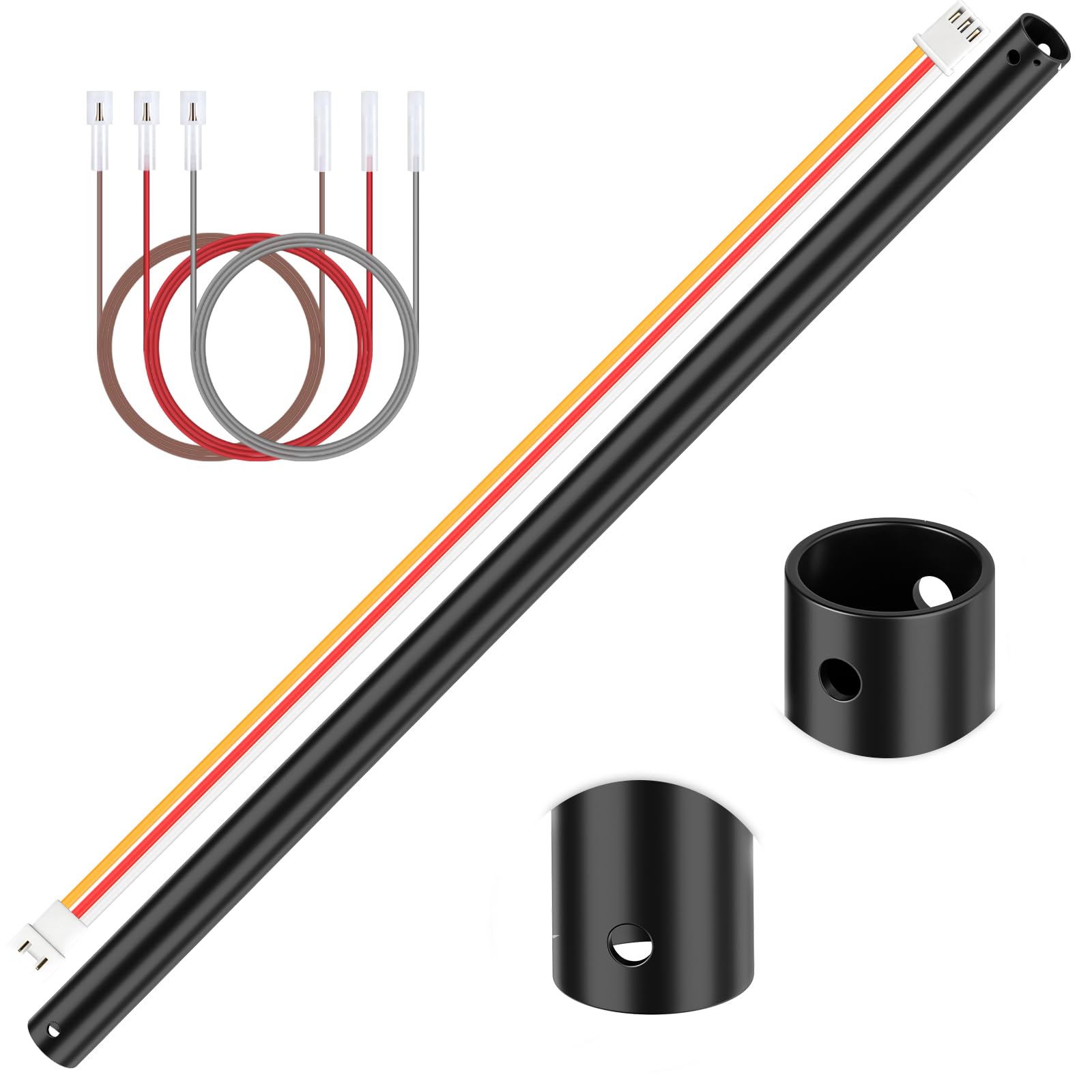 Puoyro 24 Inch Ceiling Fan Downrod with 6 x 18-AWG Wires,Ceiling Fan Extension Rod 1 Inch Outer Diameter, Improves Airflow,Suita