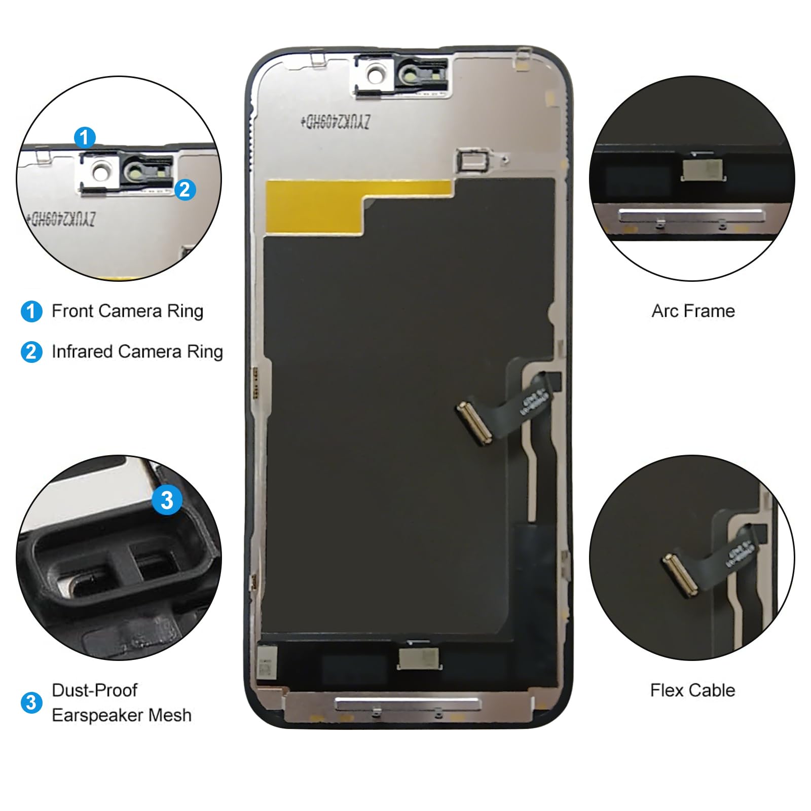 Digi4U Lcd For Iphone 15 Pro Max Screen Replacement, 6.7[3D Touch][Small Notch] Screen For Iphone 15 Pro Max Display Digitizer