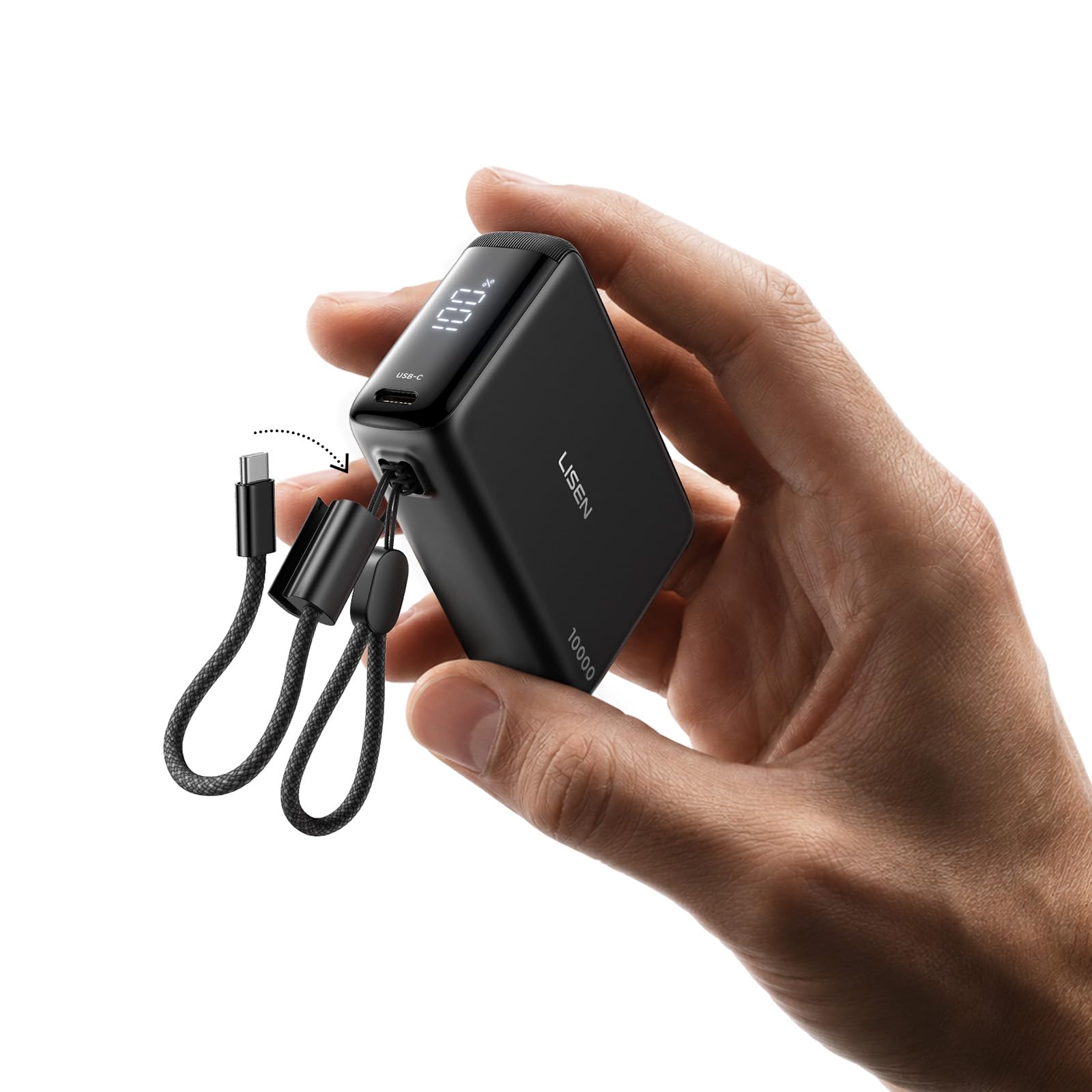 LISEN Small Portable Charger, 45W 10,000mAh Mini Power Bank Fast Charging