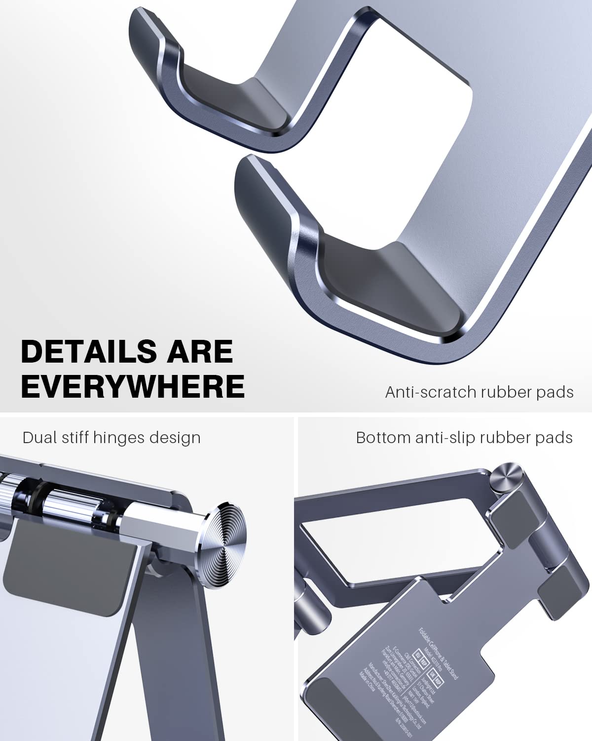 Anozer Tablet Stand,Adjustable Tablet Holder For Desk,Foldable Aluminium For Ipad Stand Dock Holder For Ipad Air 5/4/Mini 6/Mini