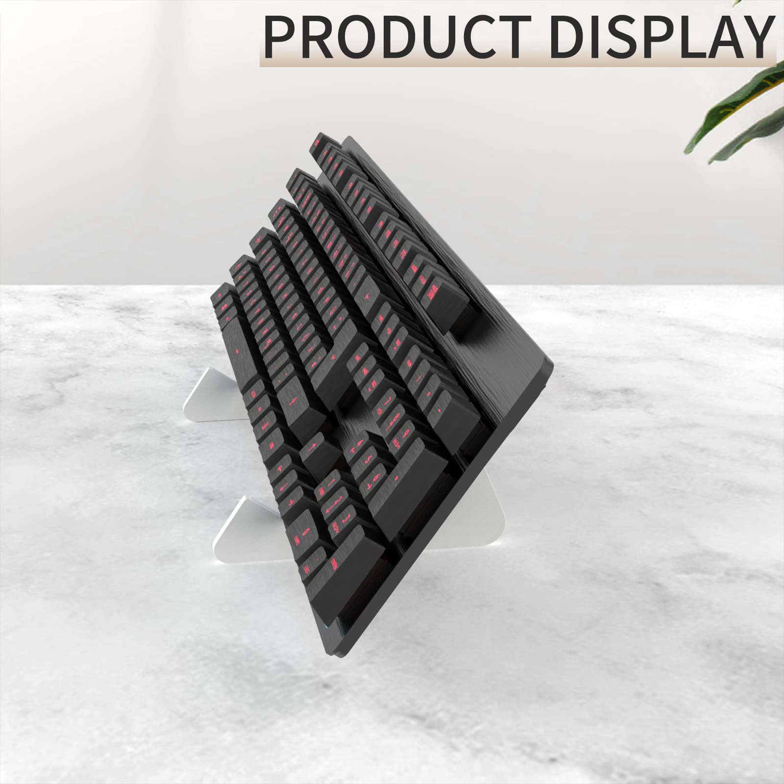 Yimagujrx Runjrx Mechanical Keyboard Acrylic Display Stand, 1-Tier, White Acrylic