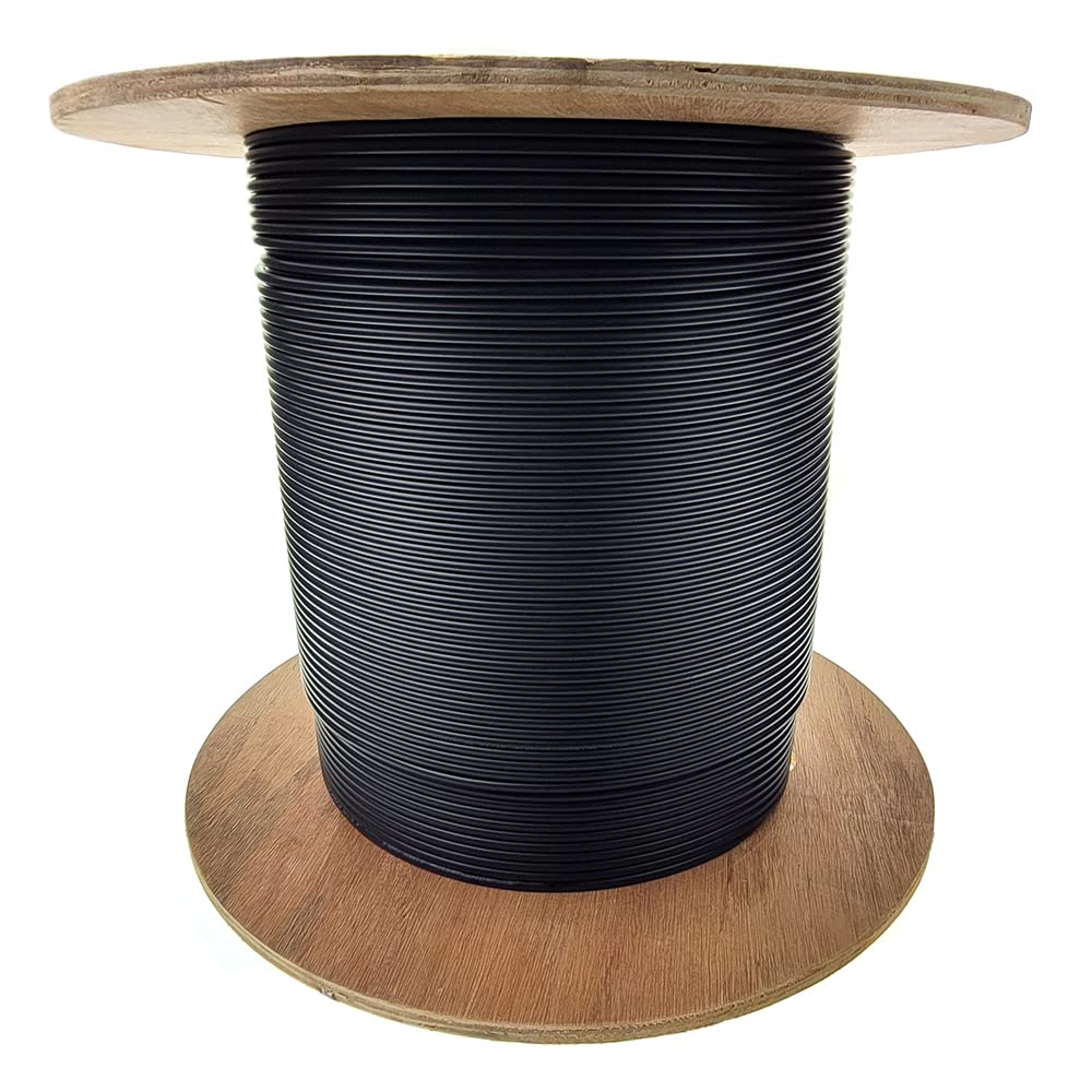 1000ft Black Indoor/Outdoor Fiber Optic Cable Spool  2 Fiber Multimode 50/125 OM3, 10 Gbit, Riser Rated  UL Certified