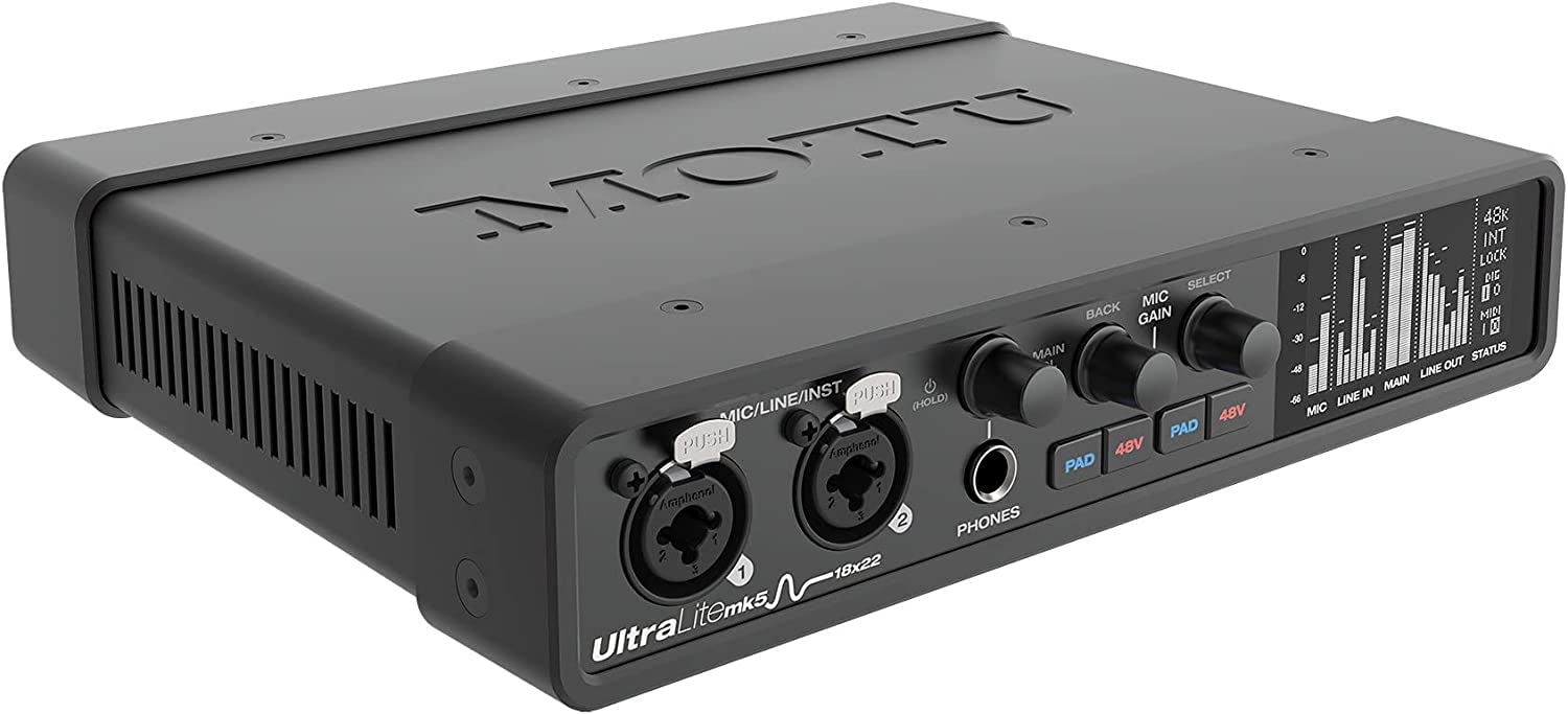Motu Ultralite-Mk5 18X22 Usb Audio Interface 3 For Mac, Windows And Ios With Mixing And Effects