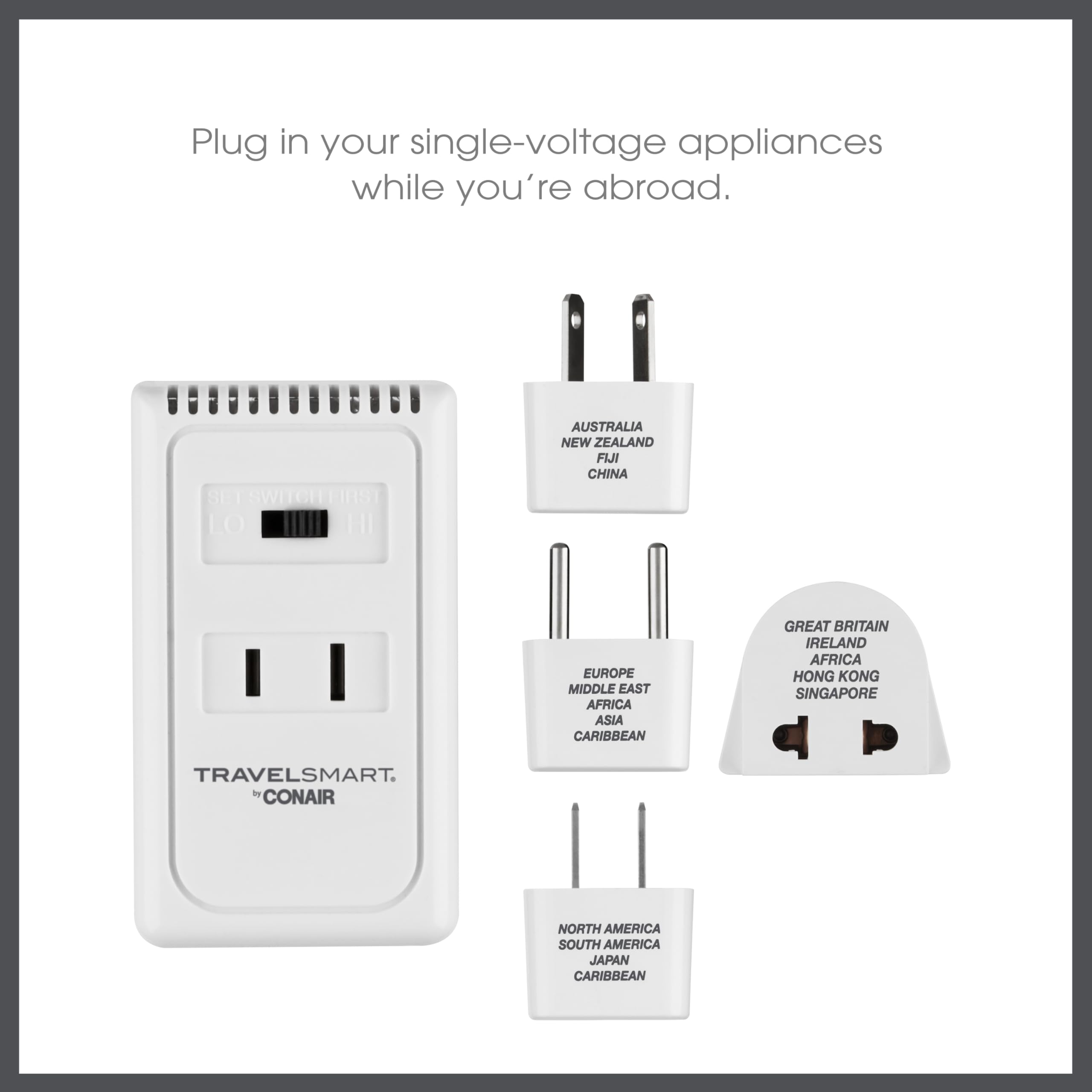 Conair Voltage Converter And Universal Travel Adapter, European Travel Plug Adapter, Univerasal Adapter Plug Converter For Trave