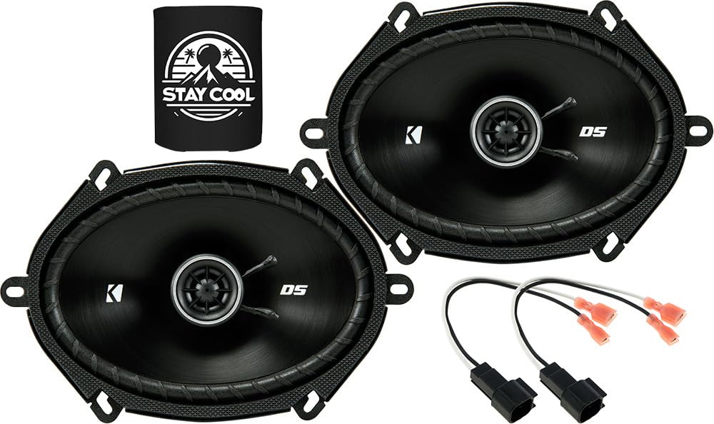 KICKER Speakers 6X8 inch for Ford F-250/F-350/F-450/F-550 1999-2016 Upgrade Kit - Pair of DS Series with Harness, Coaxial Car Au