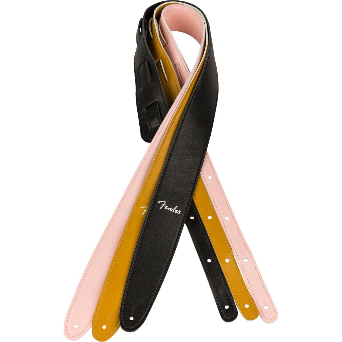 Fender Vegan Leather Guitar Strap, Guitar Accessories, 2.5In, Butterscotch