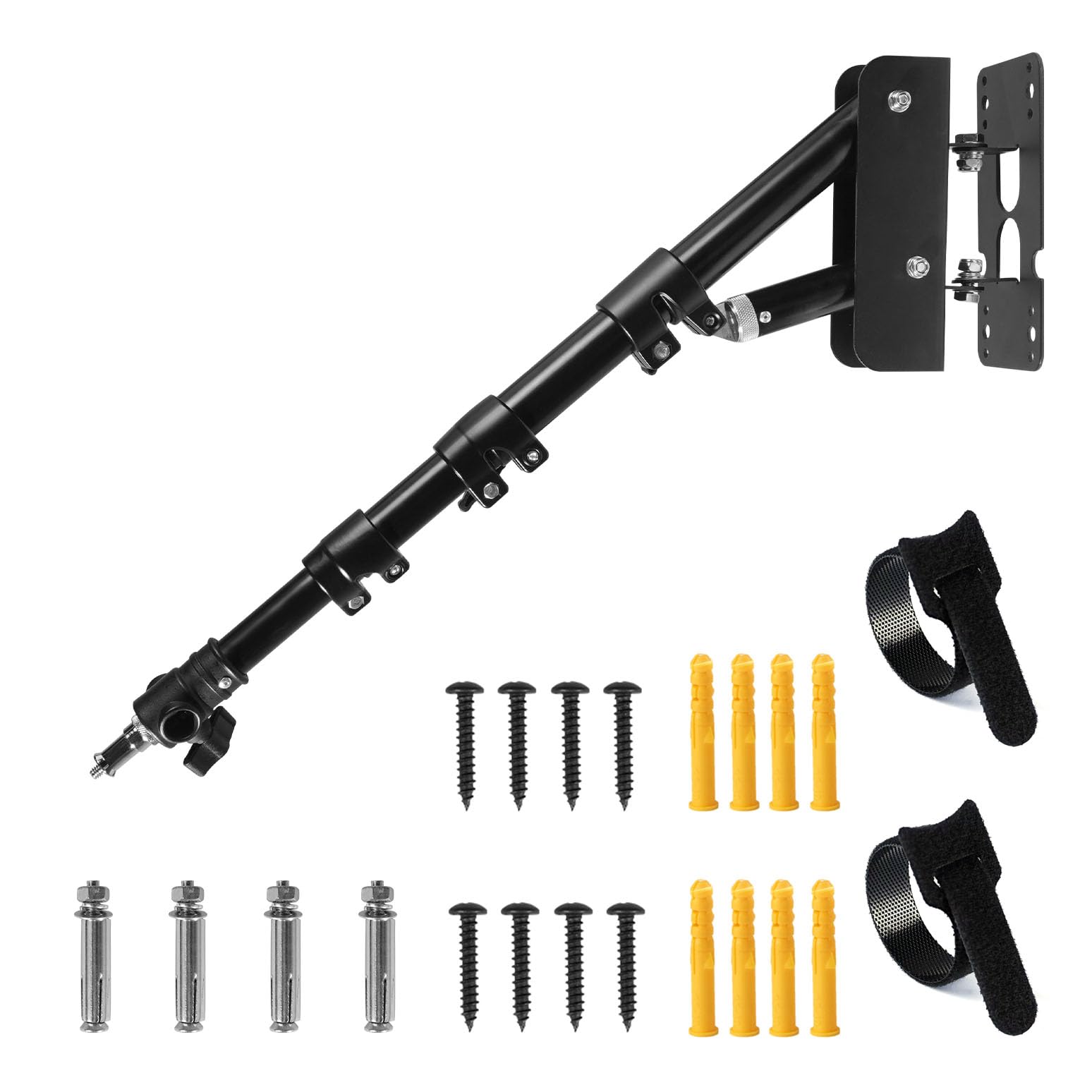 Fotoconic Triangle Wall Mounting Boom Arm Light Stand For Photography Studio Video Strobe Flash Lighting, Max Length 51.2 Inches