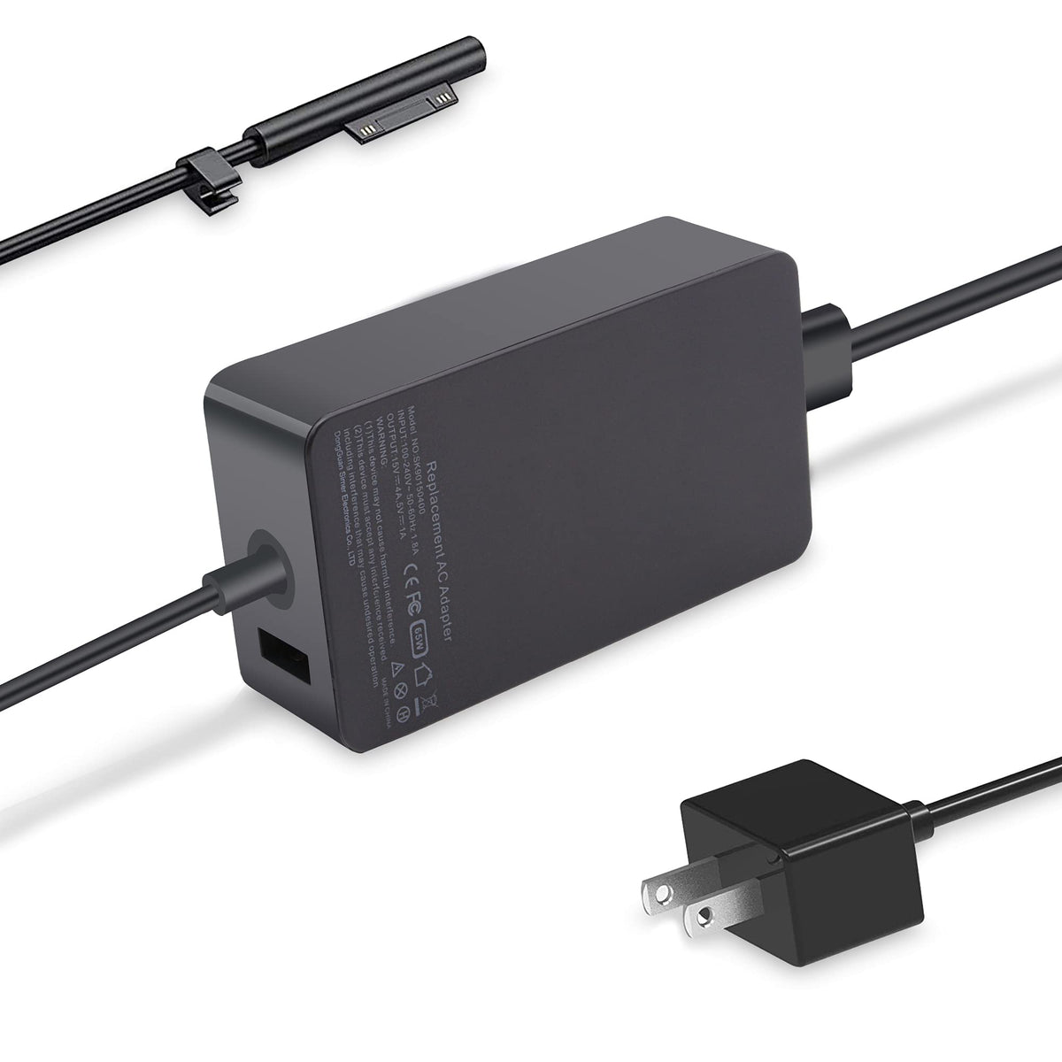 65W Surface Pro Laptop Charger Replacement For Microsoft Surface Pro 9 8 7 6 5 4 3 X Power Adapter,Surface Laptop 1 2 3,Compatible For Both Microsoft Surface Book Laptop/Tablet,Works With 65W&44W&36W