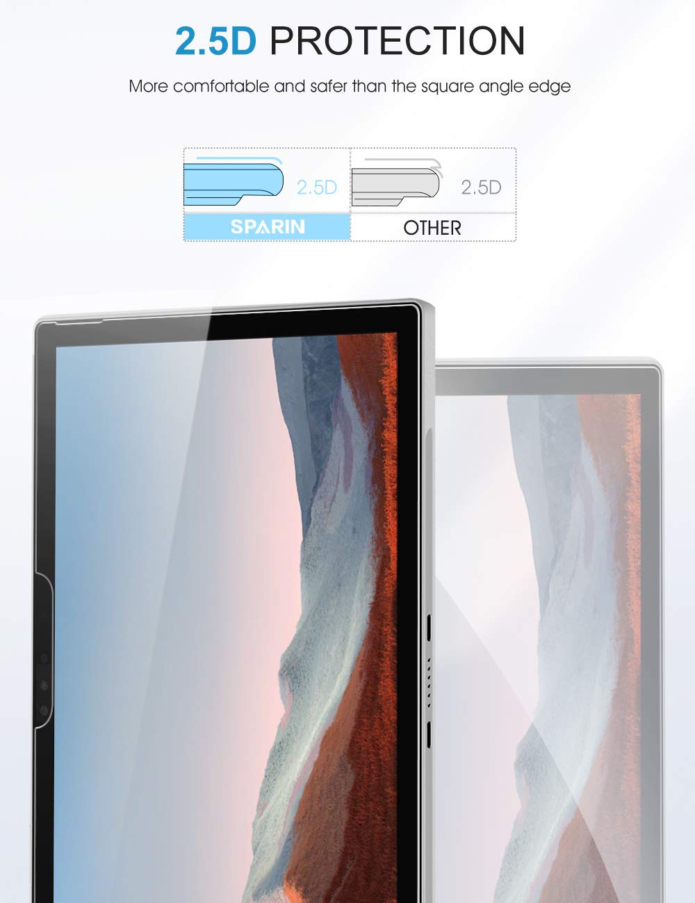 [2 Pack] Sparin Screen Protector For Surface Pro 7 Plus/Surface Pro 7 / Surface Pro 6 / Surface Pro (5Th Gen) / Surface Pro 4, T
