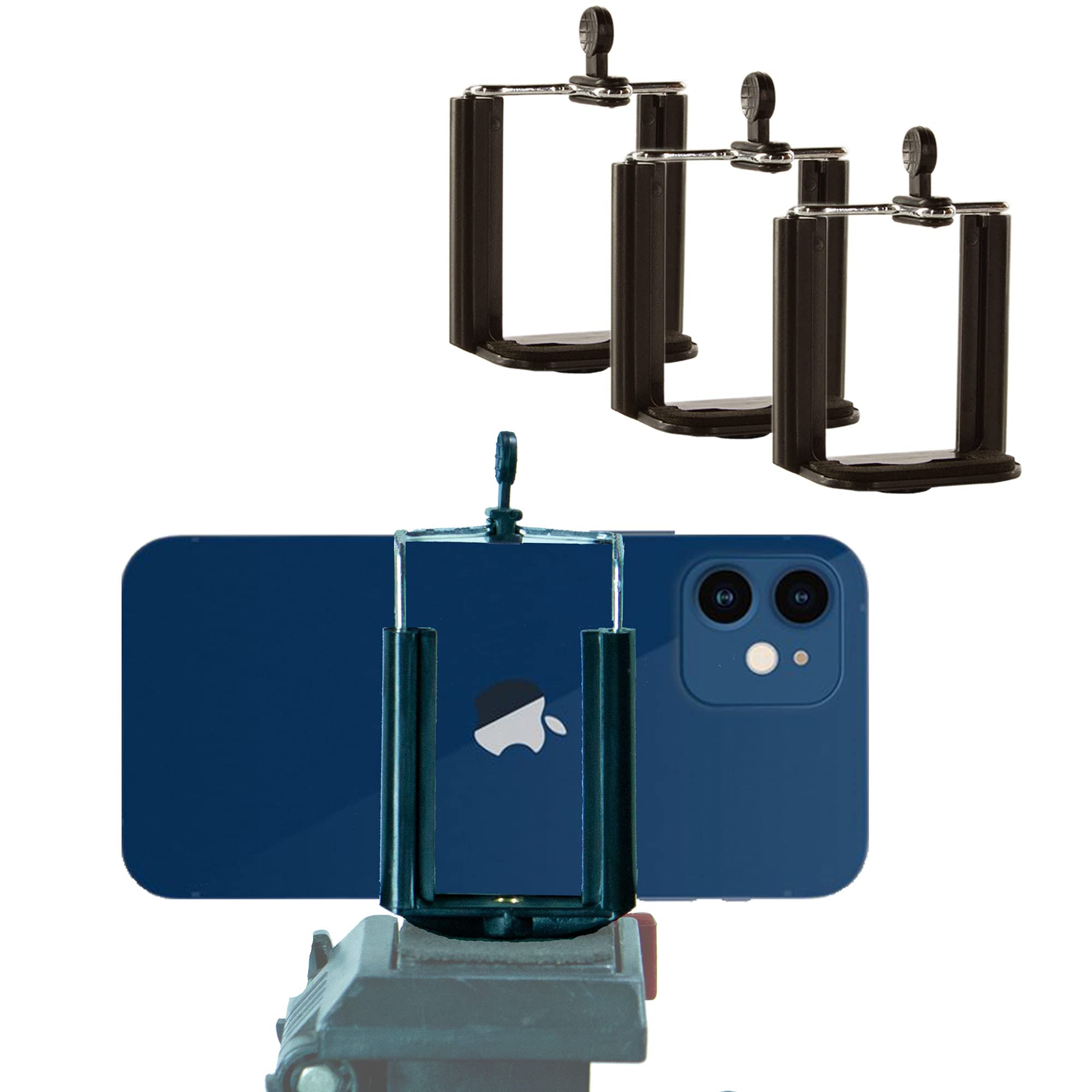 Set Of 3 Smartphone And Tripod Mount Adapters For Standard � 20 Threaded Screw/Post   Black   3 Pack