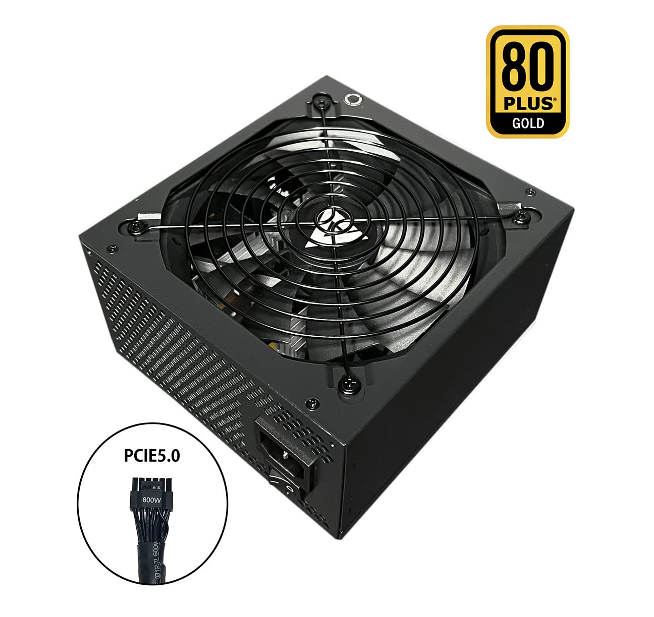 Apevia Atx Pr1000W Pcie 5.0 & Atx 3.0 Ready Prestige 1000W 80+ Gold Certified, Gen 5 12Vhpwr Gpu Connector, Active Pfc Atx Gamin