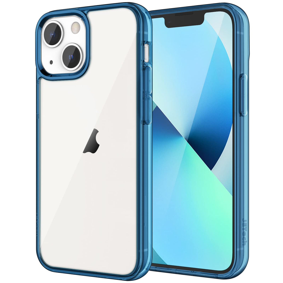 Jetech Case Compatible With Iphone 13 6.1 Inch, Shockproof Phone Bumper Cover, Anti Scratch Clear Back (Navy Blue)