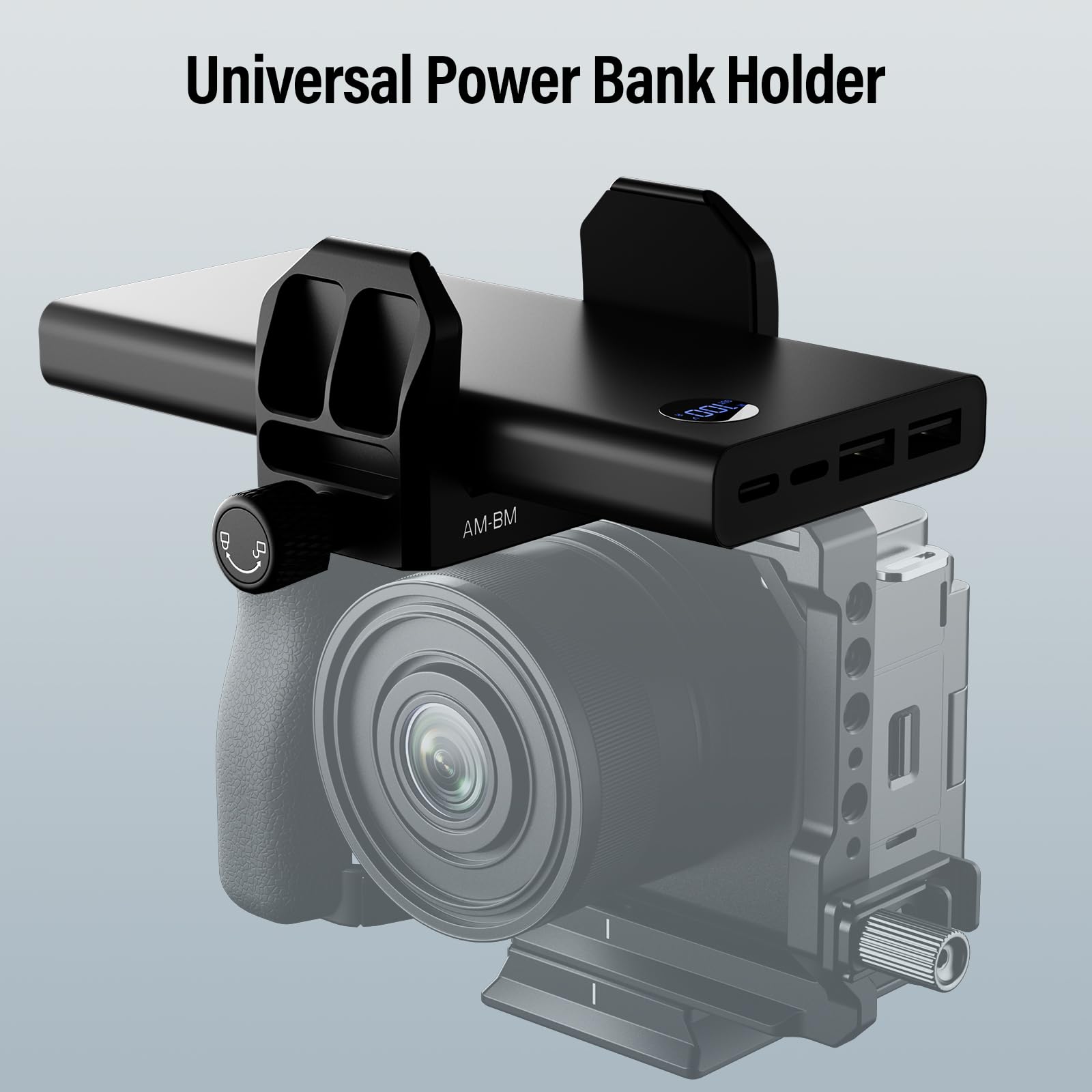 Sirui Universal Power Bank Holder, Aluminum Adjustable Power Bank Clamp Mount For Camera, Am Bm