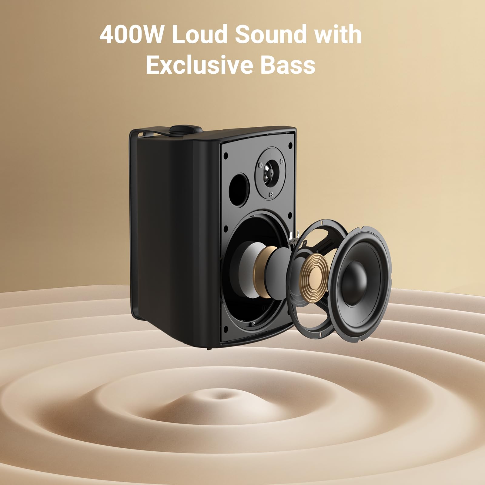 Studiofinix 6.5 Inch Outdoor Speakers Waterproof Wired 400W Wall Mount Speakers Passive, Perfect Use For Indoor, Patio,Covered D