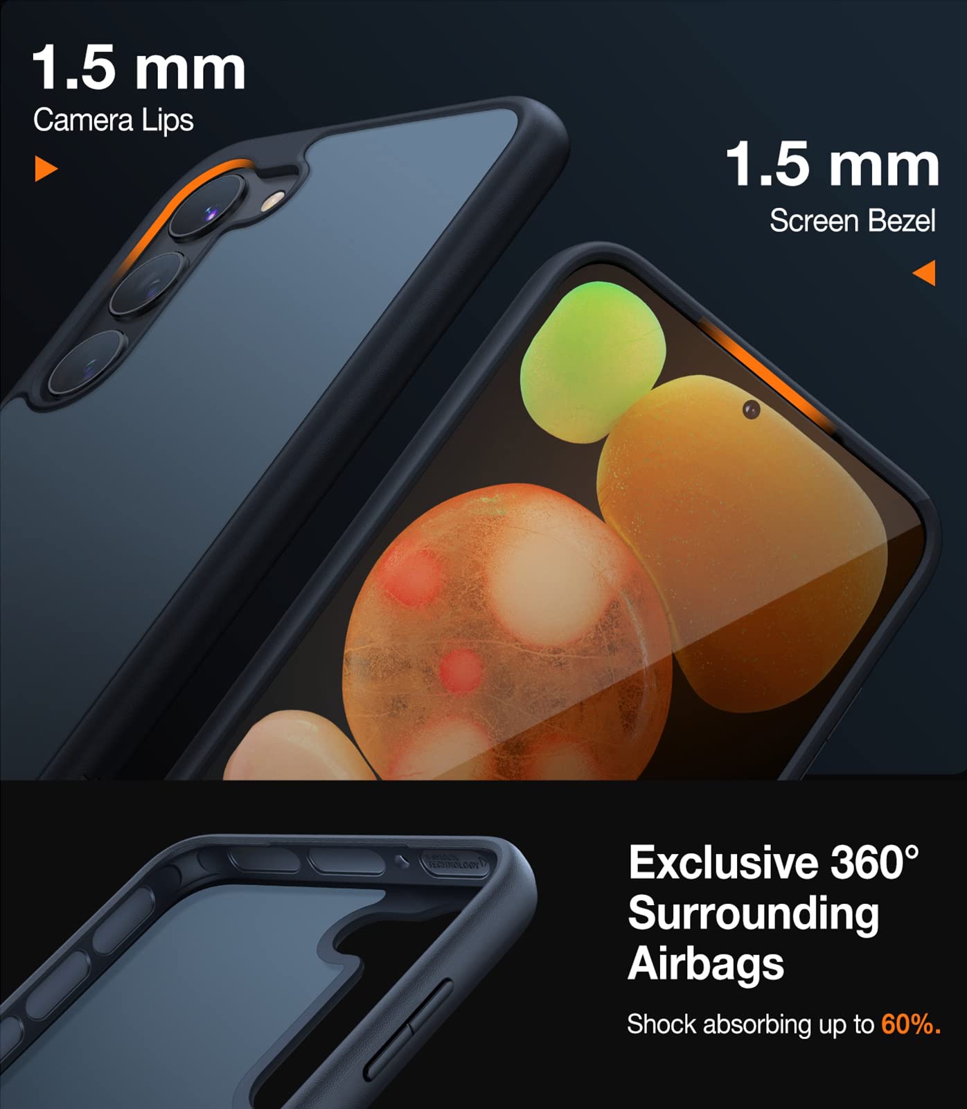 Torras Shockproof For Samsung Galaxy S23 Case, [Military Grade Drop Tested] Translucent Matte Hard Back & Soft Edge Slim Protect