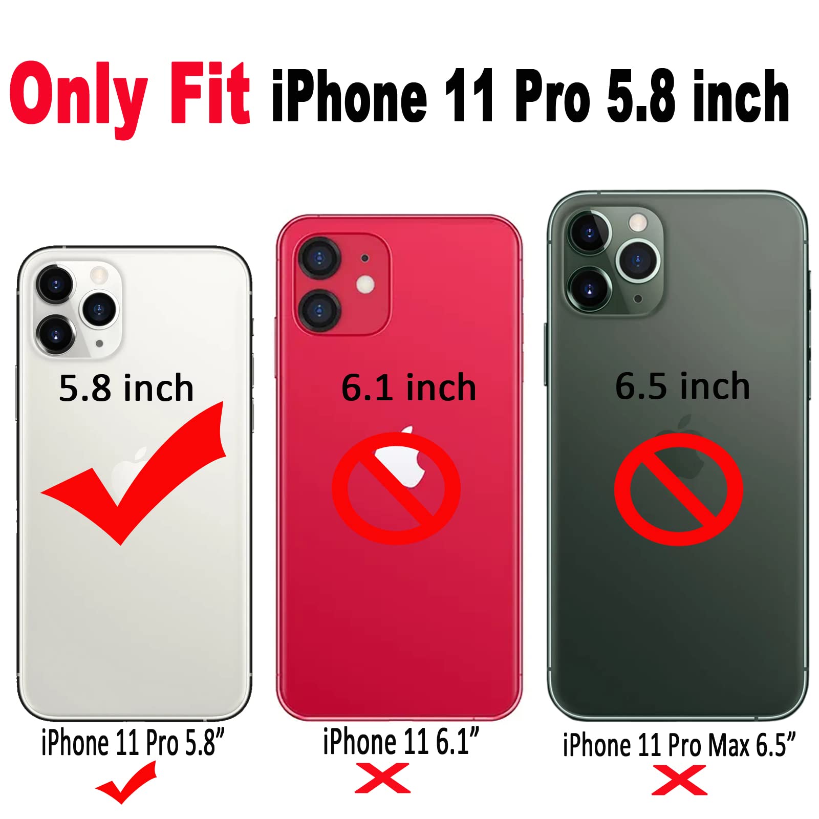 Qokey For Iphone 11 Pro Case 5.8'' Curly Wave Edge Design Transparent Bling Glitter Star Shiny Case Cute Clear Transparent Full